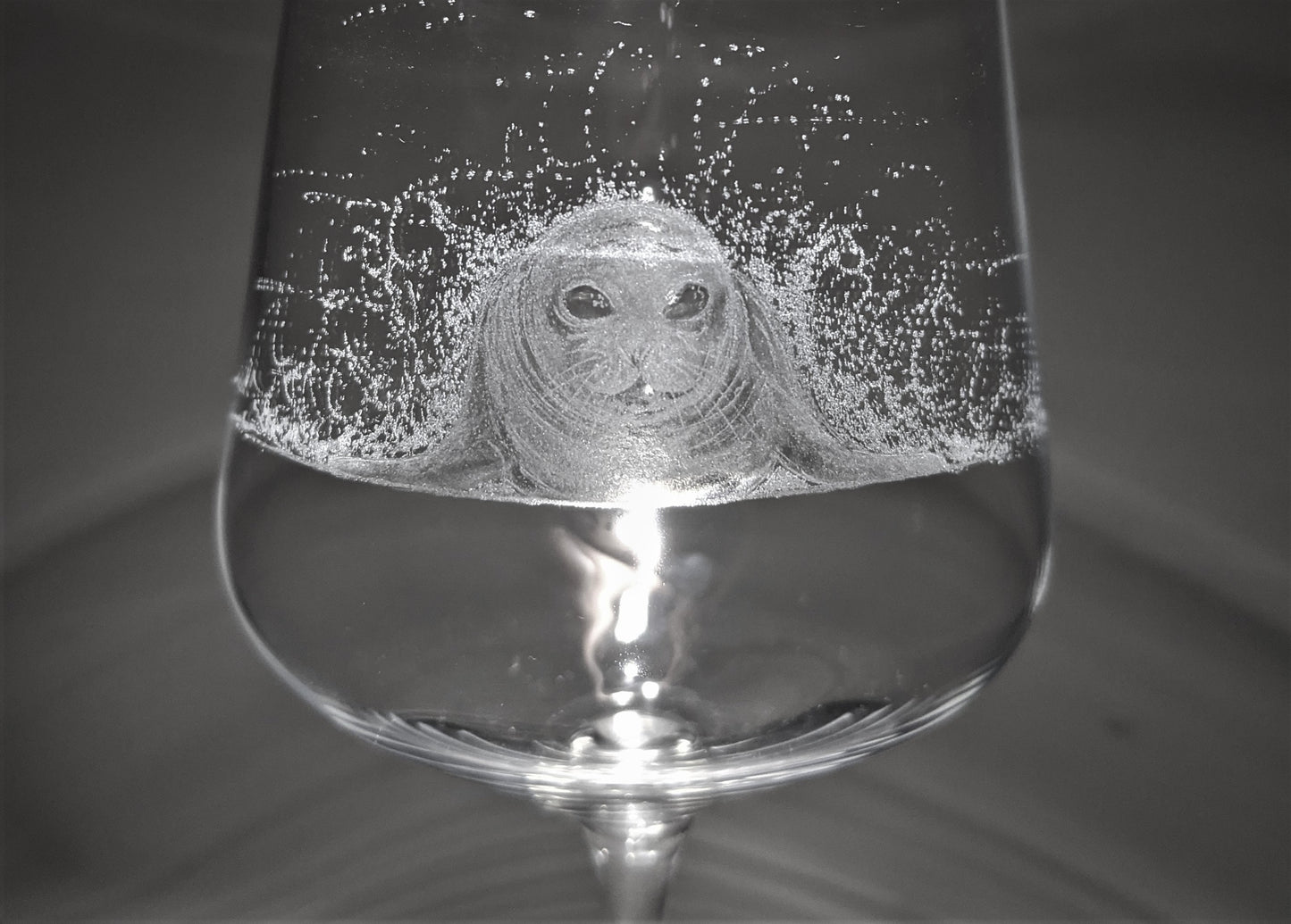 Hand Engraved Seal Wine Glass – Cute Seal Gift
