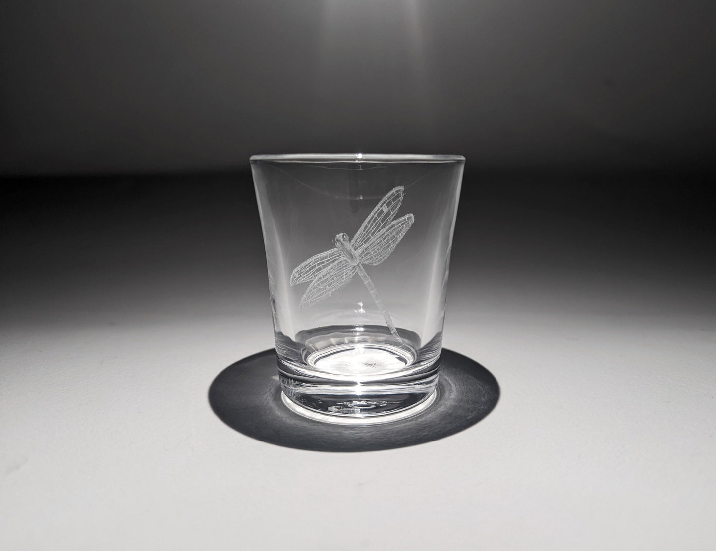 Hand Engraved Dragonfly Shot Glass - Dragonfly Liqueur Glass