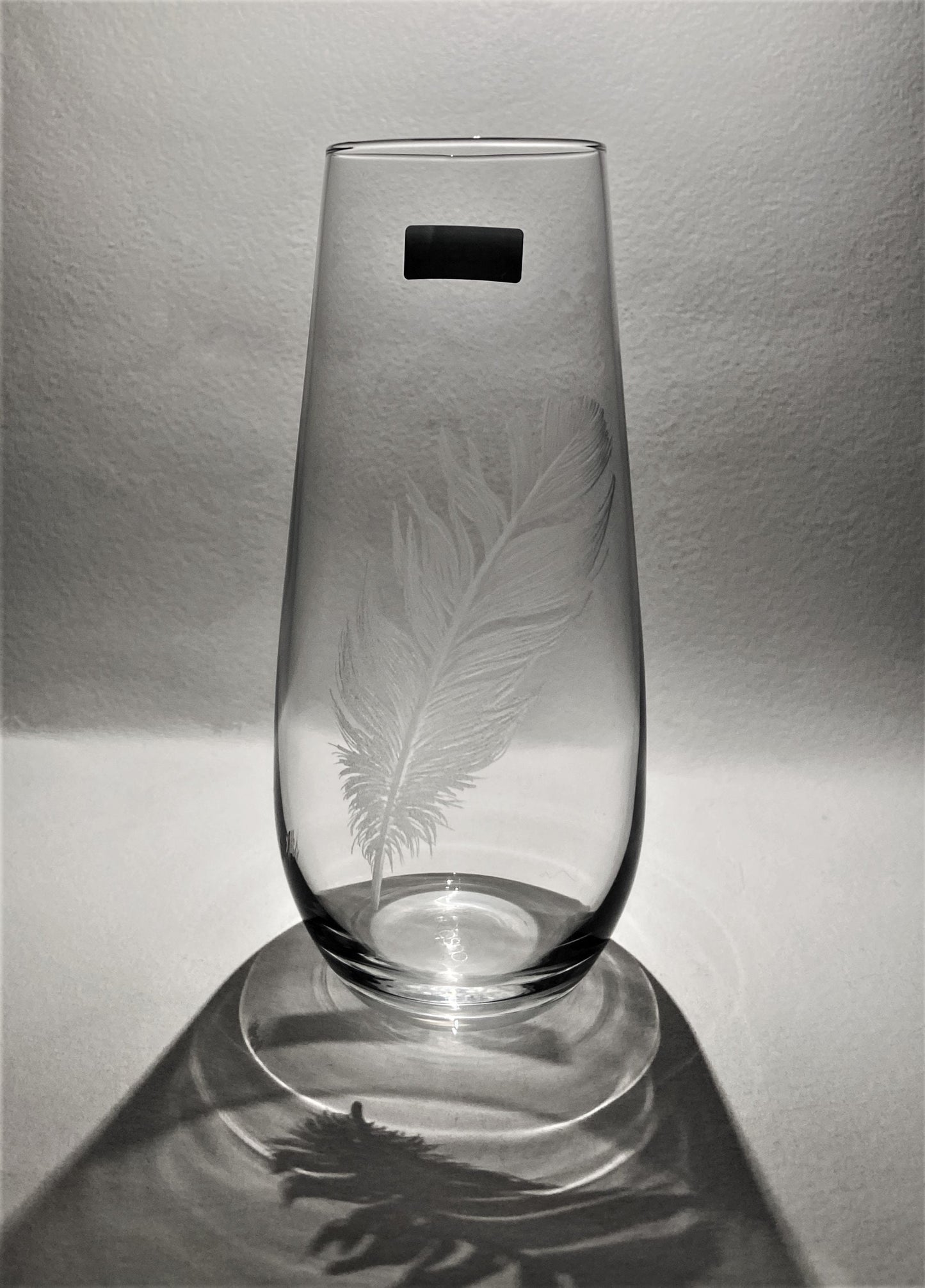 Hand Engraved Feather Vase - Miniature Vase Gift