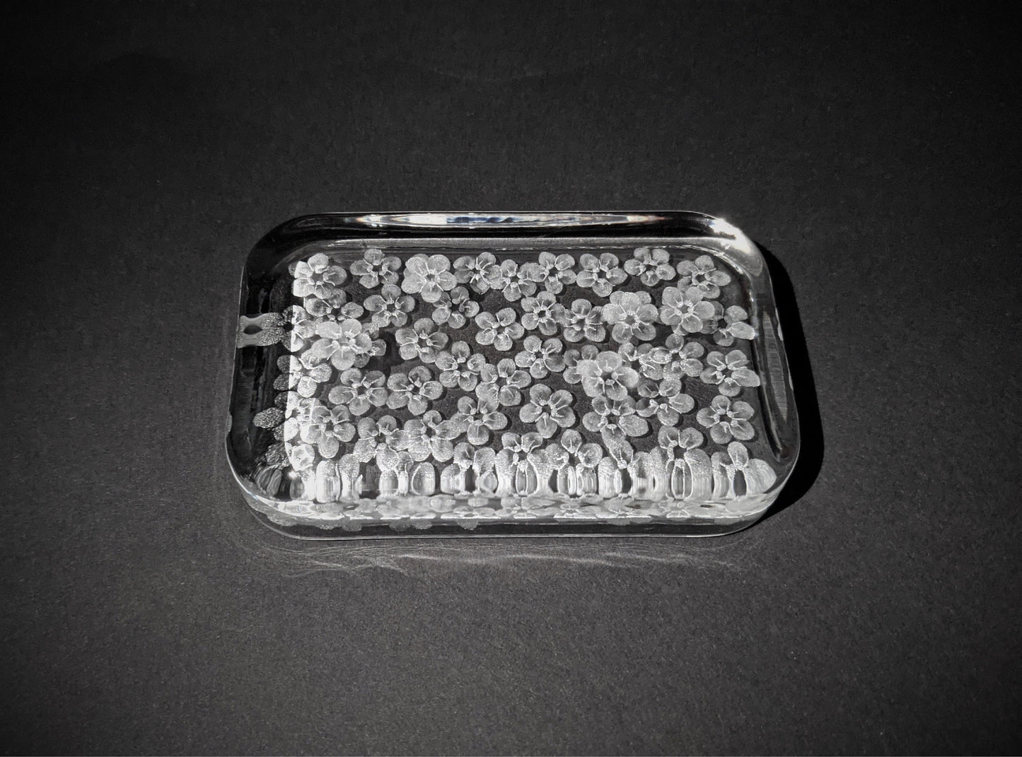 Engraved Forget Me Not Paperweight - Forget Me Not Flower Gift