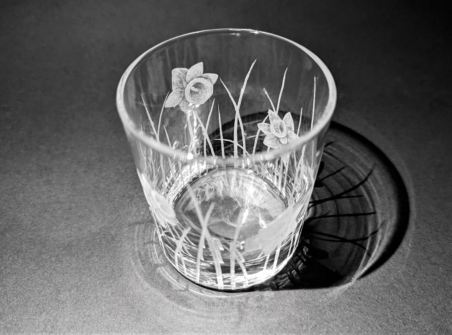 Hand Engraved Daffodil Tealight Holder - Personalised Candle Holder