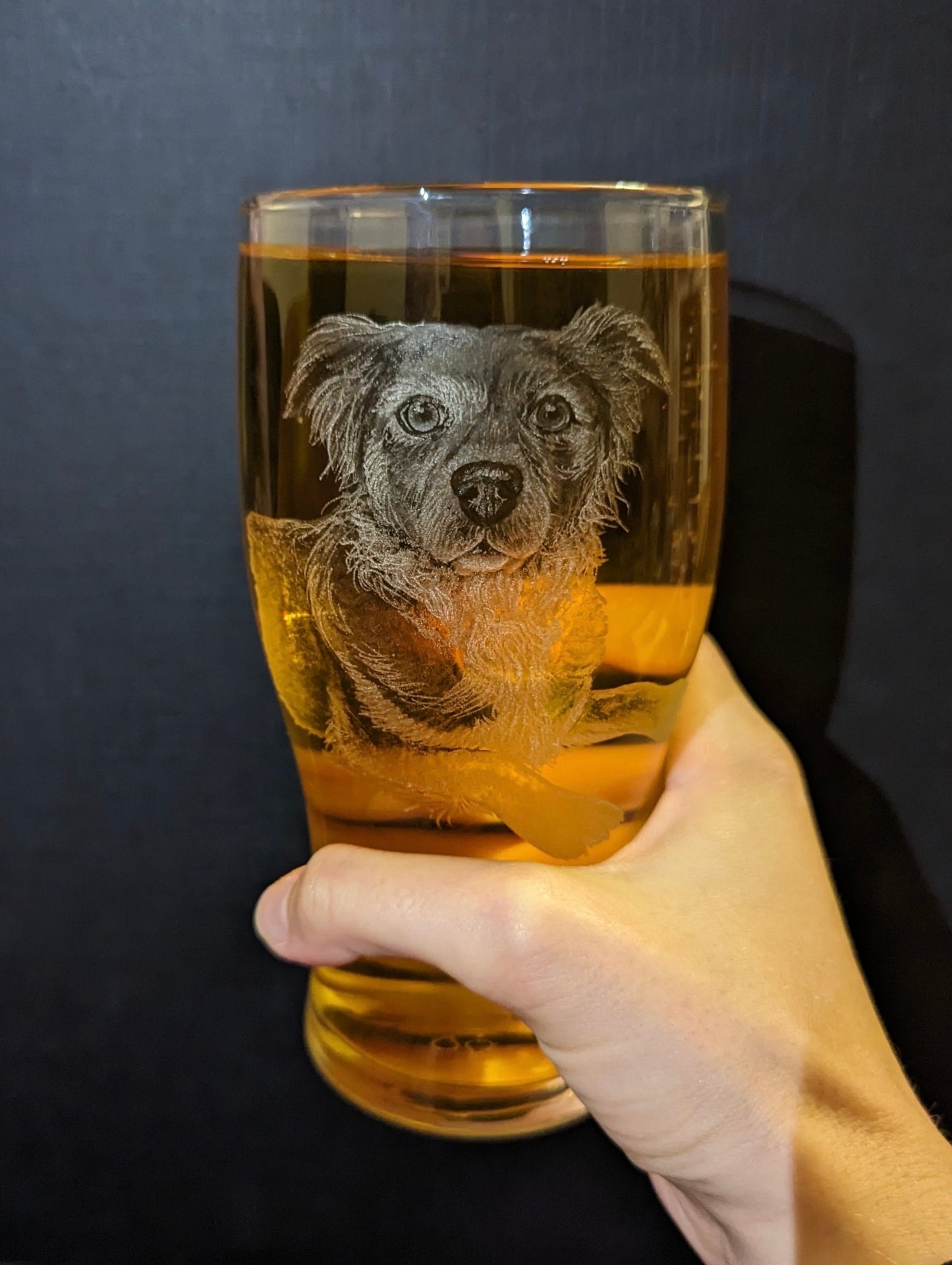 Custom Pet Pint Glass – Hand Engraved with Your Pet's Photo