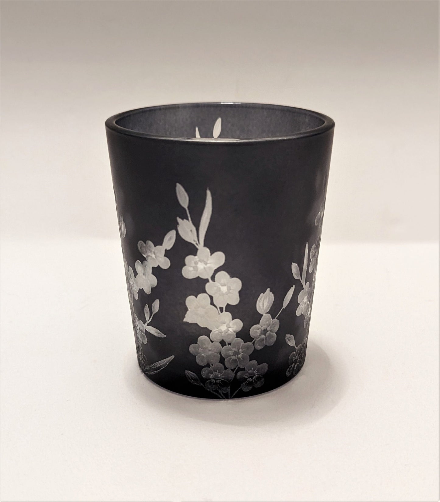 Black Forget Me Not Tealight Holder - Floral Candle Holder