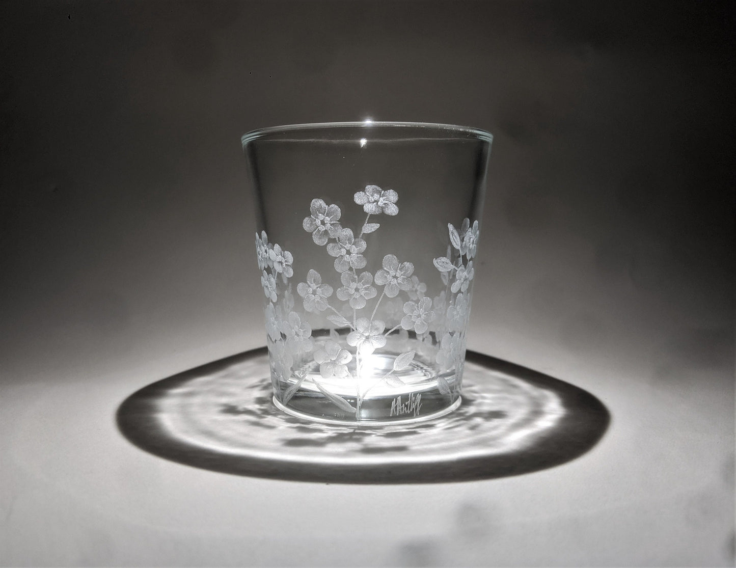 Hand Engraved Forget Me Not Tealight Holder - Forget Me Not Personalised Keepsake