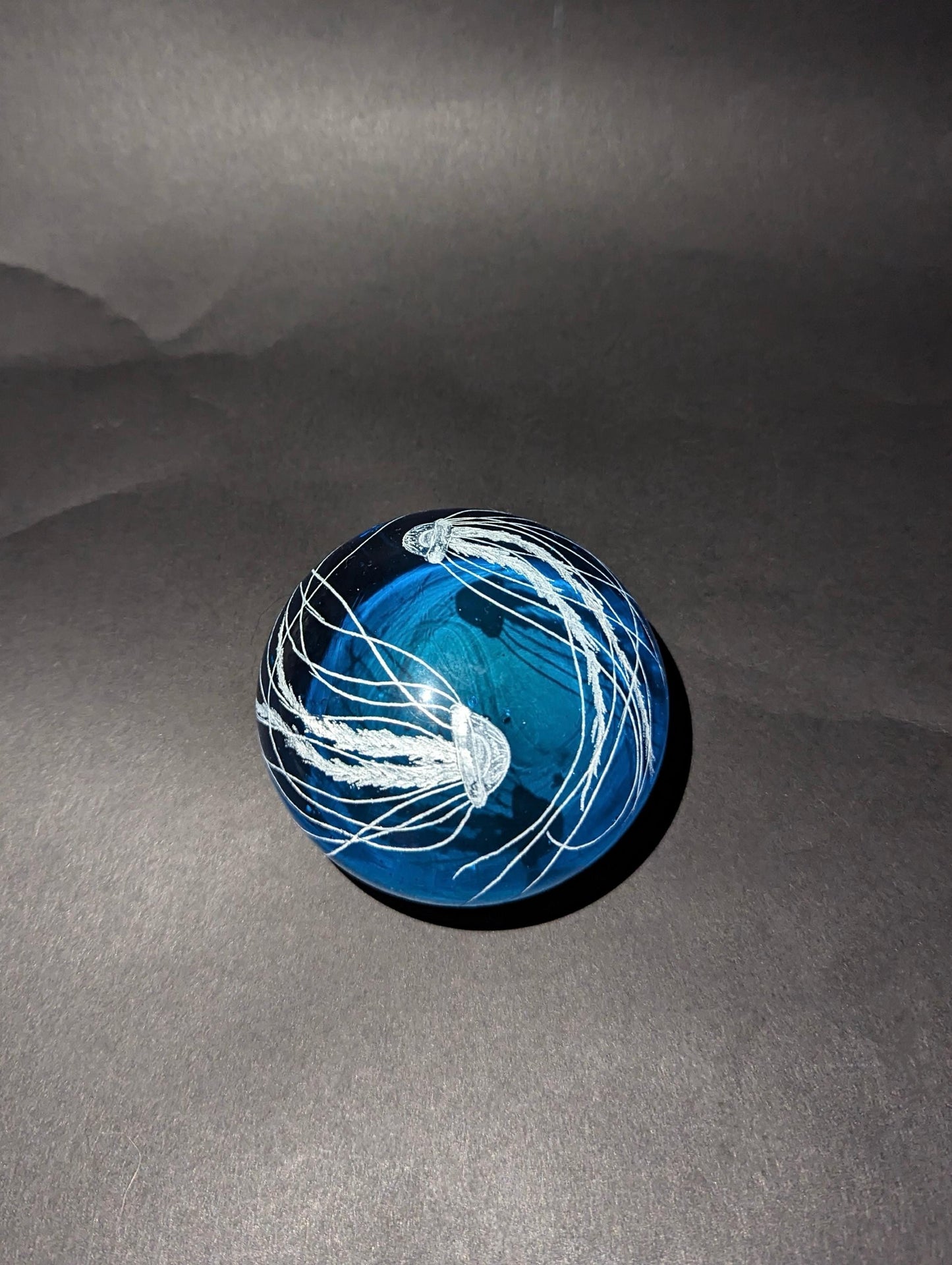 Unique Jellyfish Paperweight - Blue Glass Paperweight