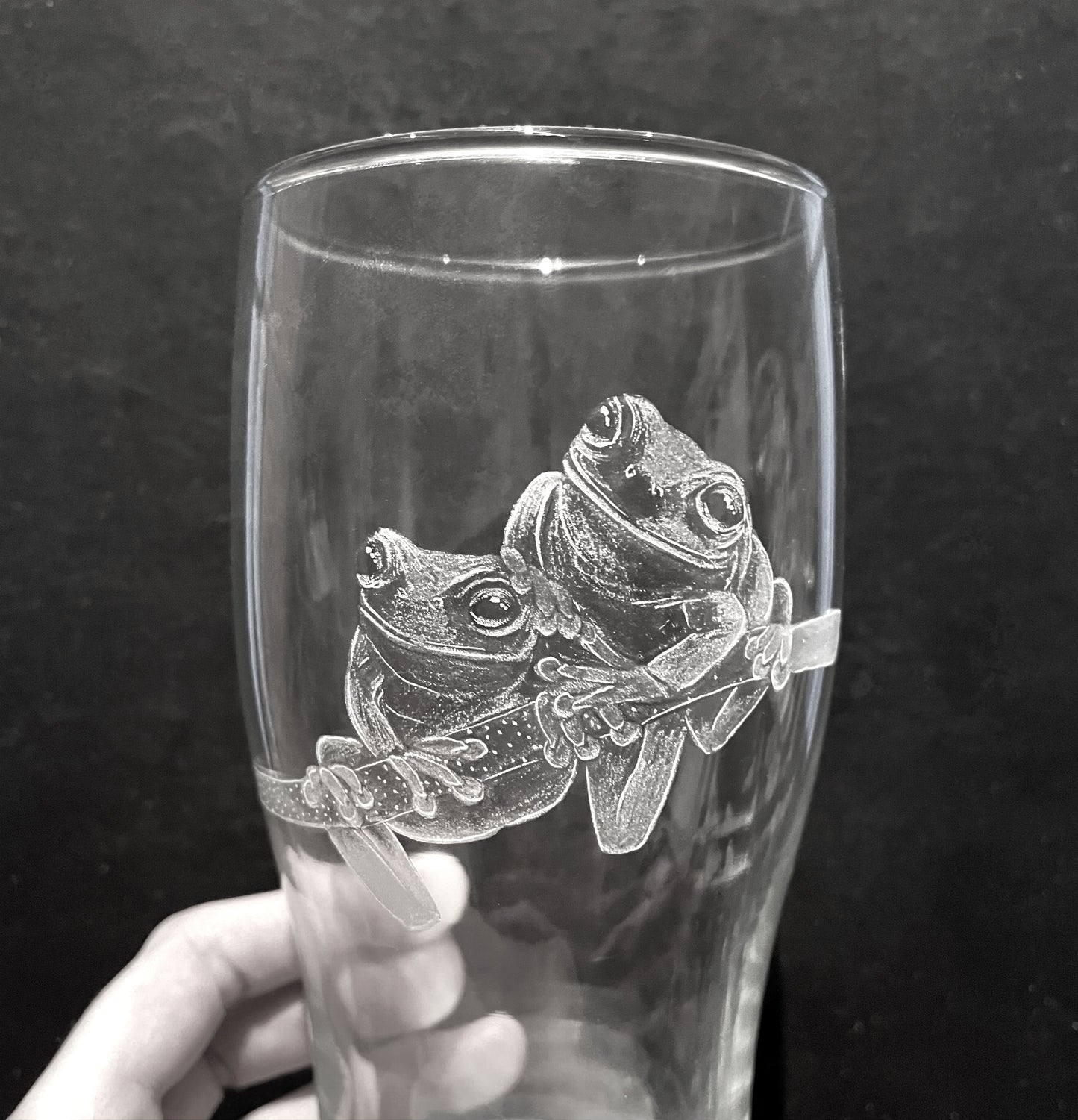 Your Design Hand Engraved on a Pint Glass - Unique Custom Beer Glass