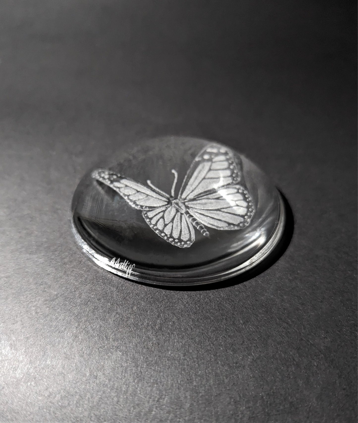 Engraved Butterfly Paperweight - Monarch Butterfly Gift