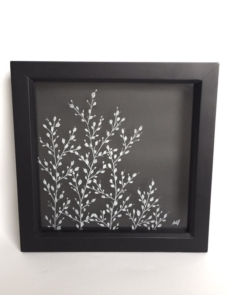 Hand Engraved Floral Glass Frame - Gypsophila Flower Gift
