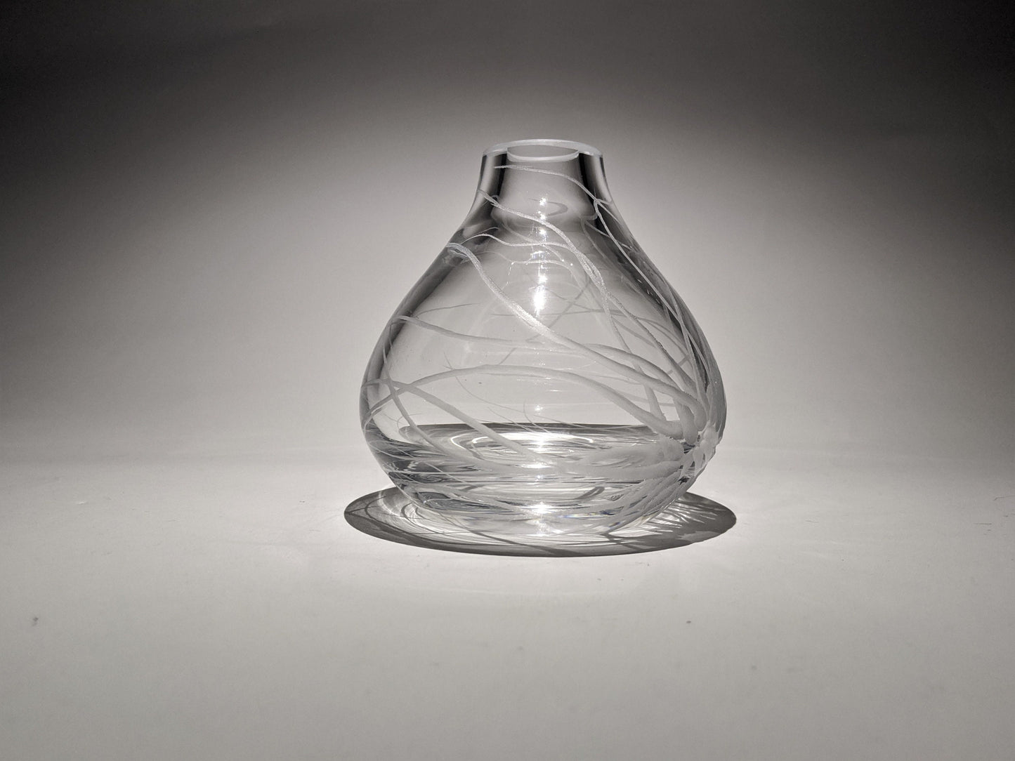 Hand Engraved Sea Anemone Vase - Ocean Themed Glass Gift