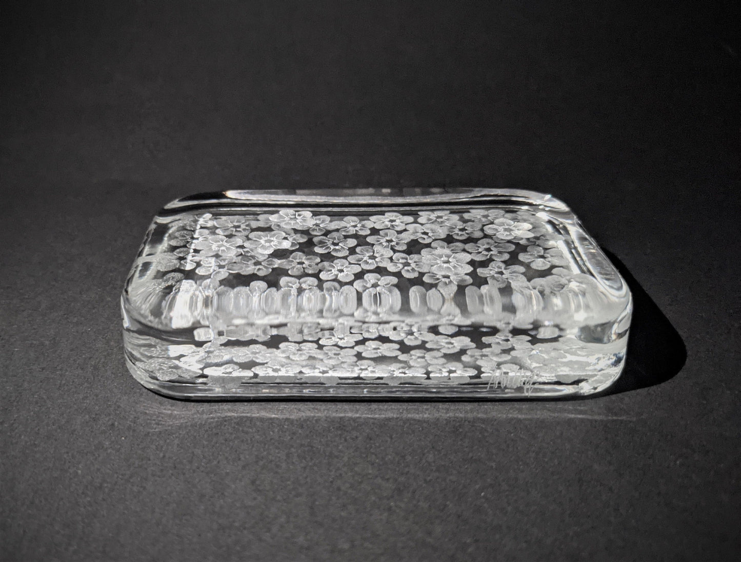 Engraved Forget Me Not Paperweight - Forget Me Not Flower Gift