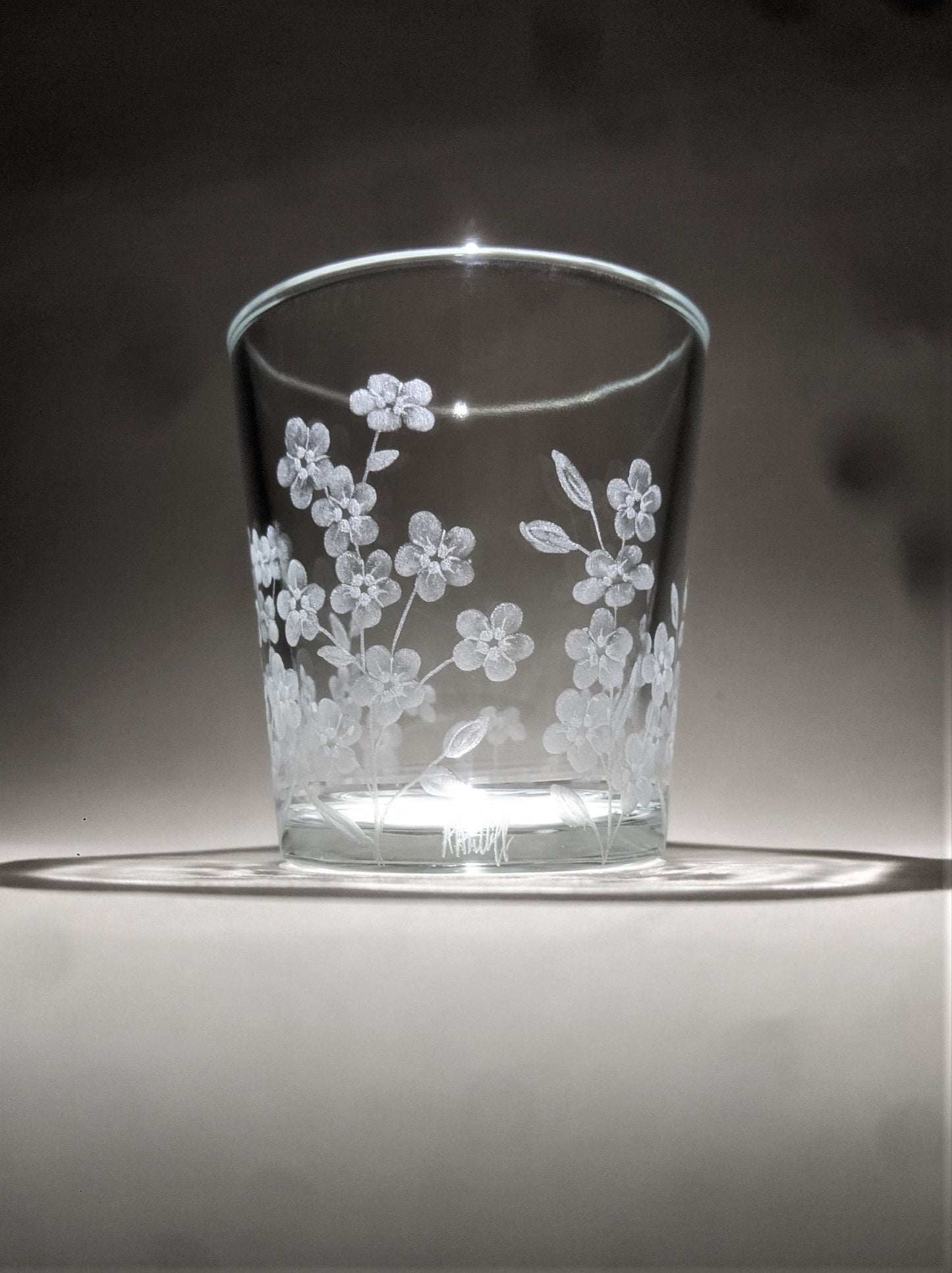 Hand Engraved Forget Me Not Tealight Holder - Forget Me Not Personalised Keepsake