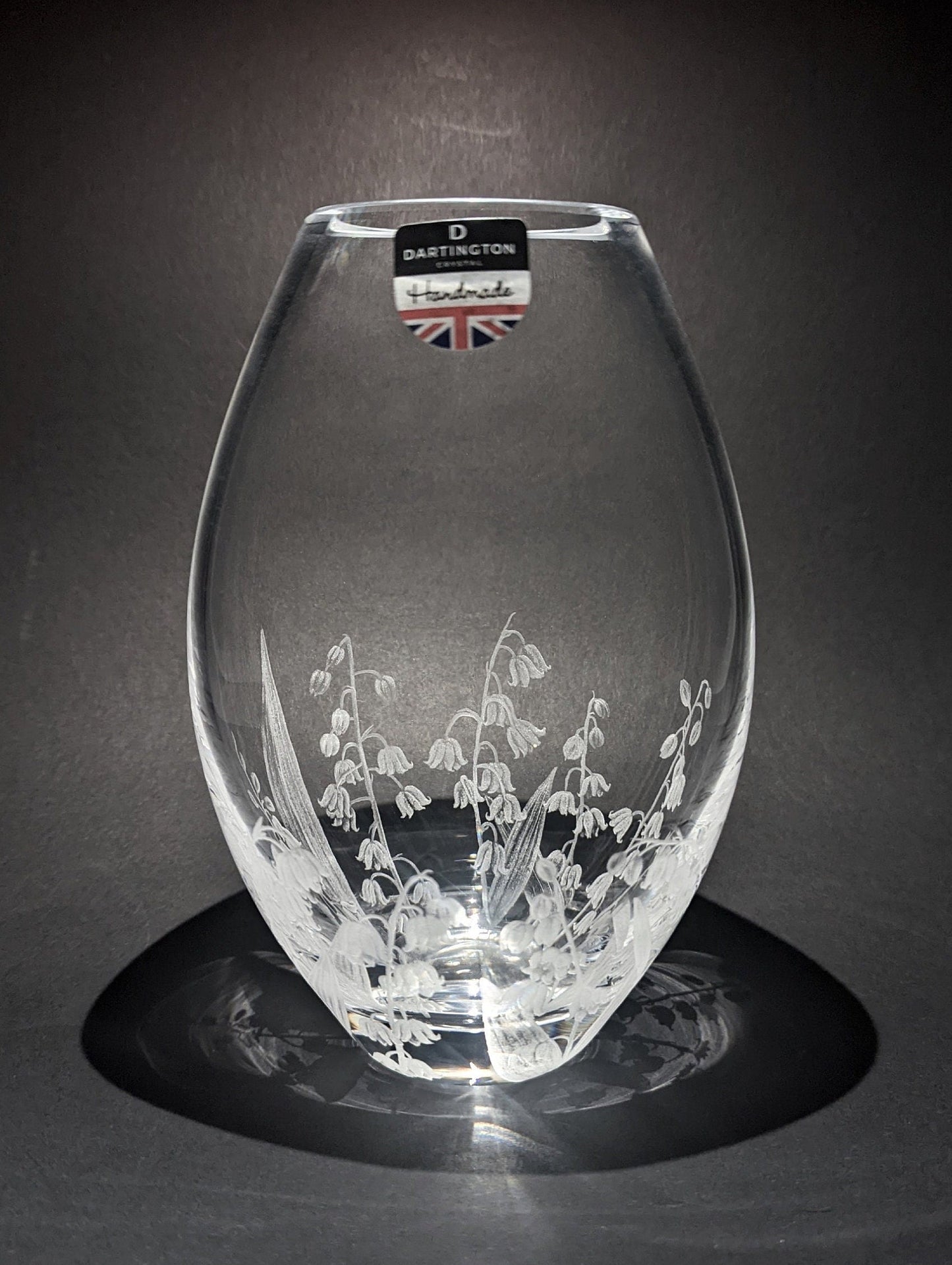 Hand Engraved Lily Of The Valley Vase - Dartington Crystal Floral Vase