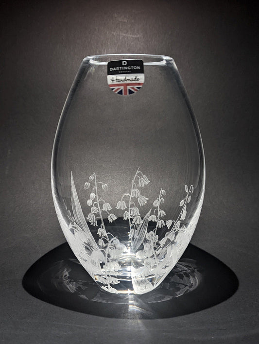 Hand Engraved Lily Of The Valley Vase - Dartington Crystal Floral Vase