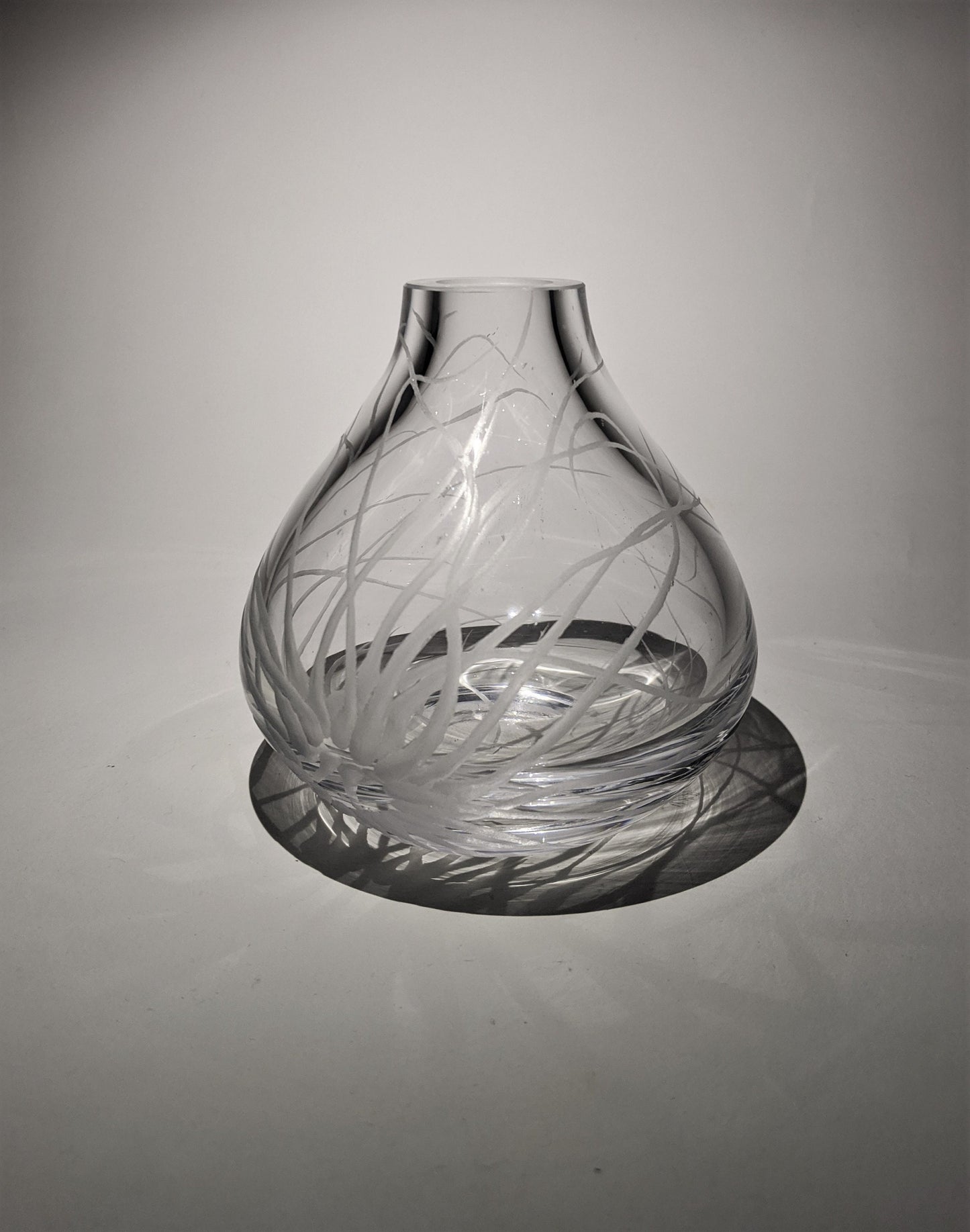 Hand Engraved Sea Anemone Vase - Ocean Themed Glass Gift