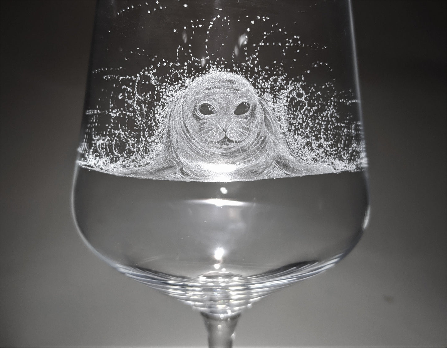 Hand Engraved Seal Wine Glass – Cute Seal Gift