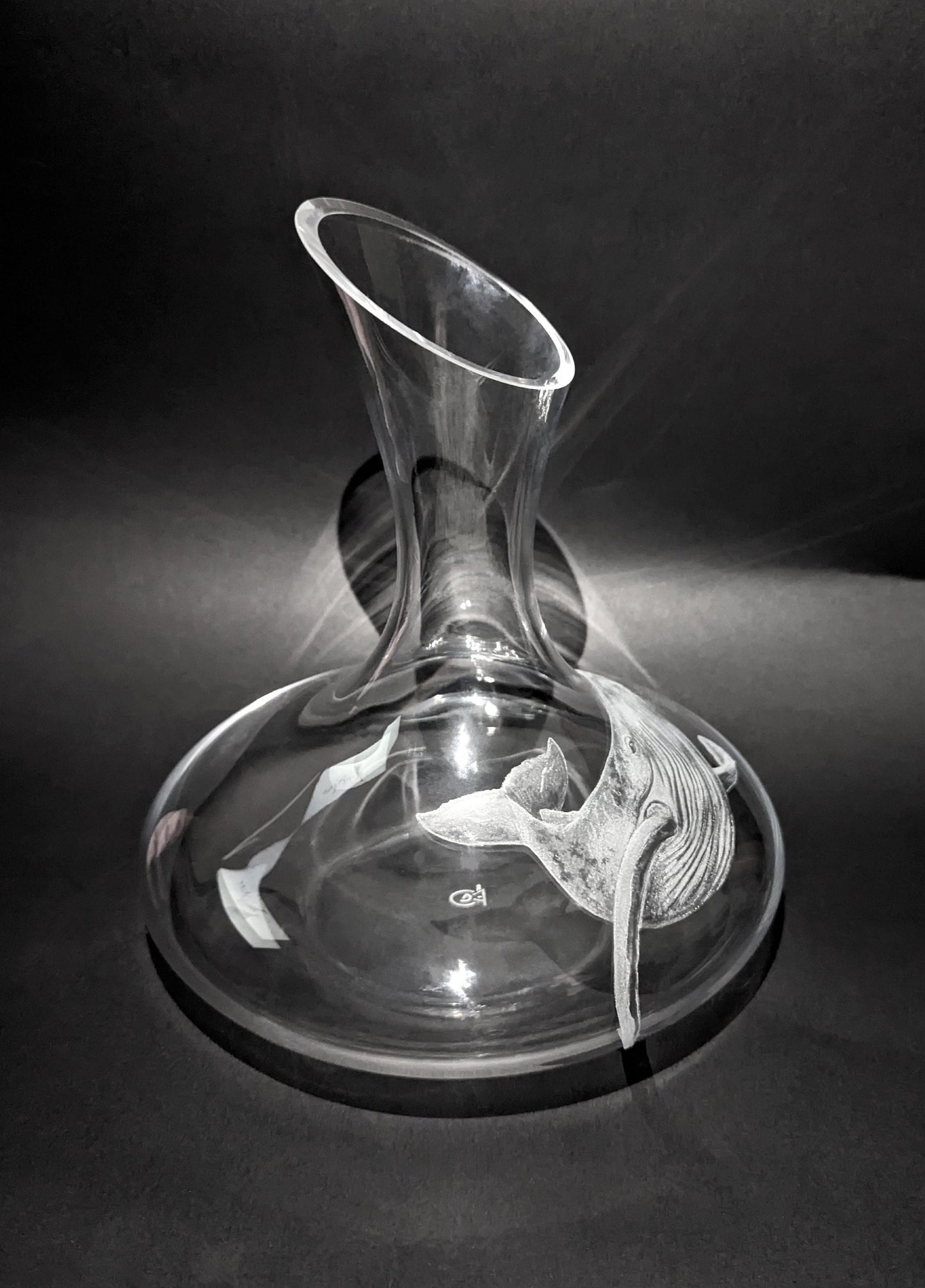 Hand Engraved Whale Decanter - Blue Whale Gift