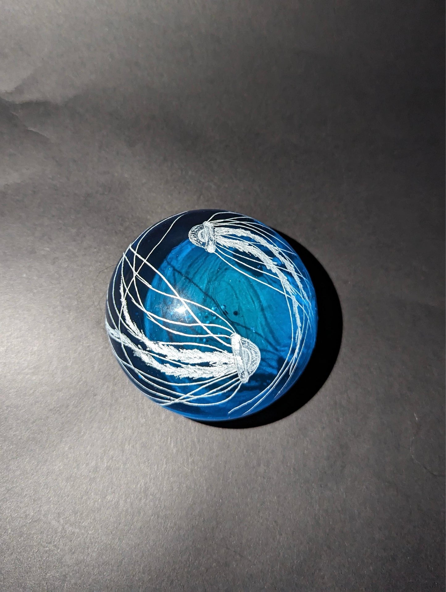 Unique Jellyfish Paperweight - Blue Glass Paperweight