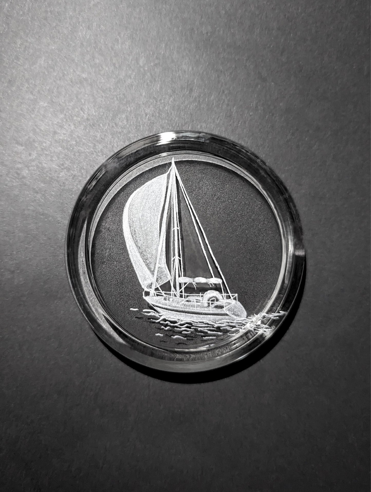 Sailing Boat Glass Paperweight - Unique Yacht Gifts