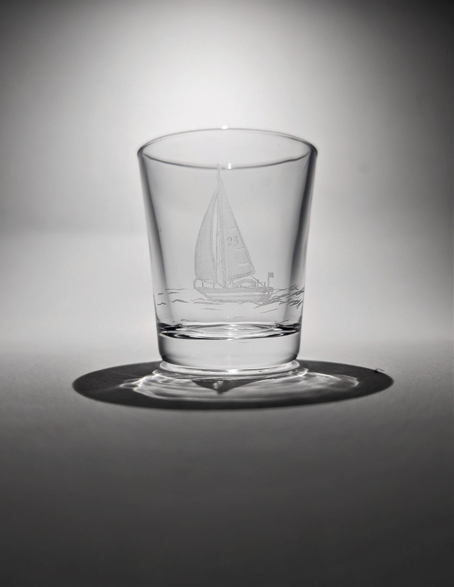 Hand Engraved Sailing Shot Glass - Sail Boat Gift