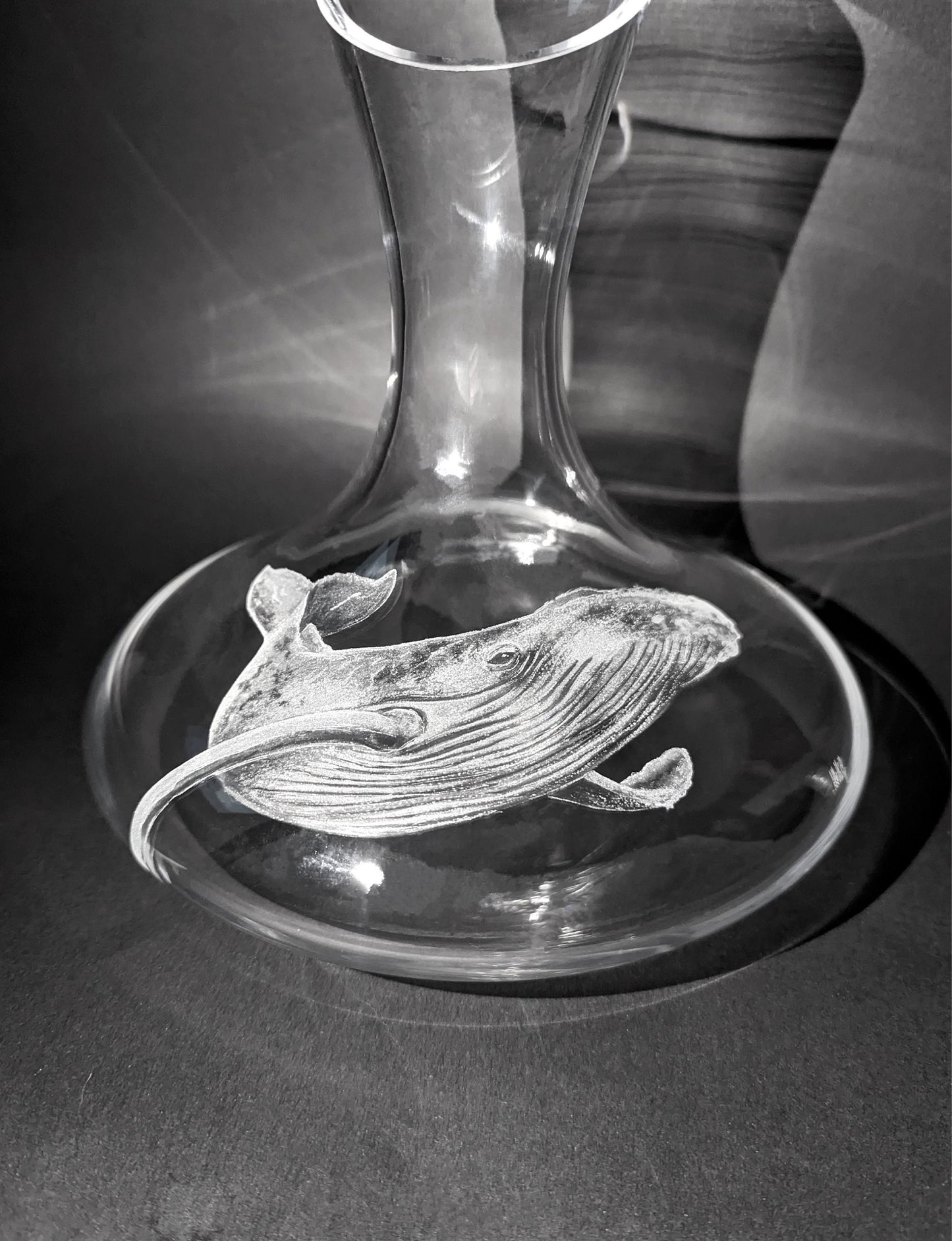 Hand Engraved Whale Decanter - Blue Whale Gift