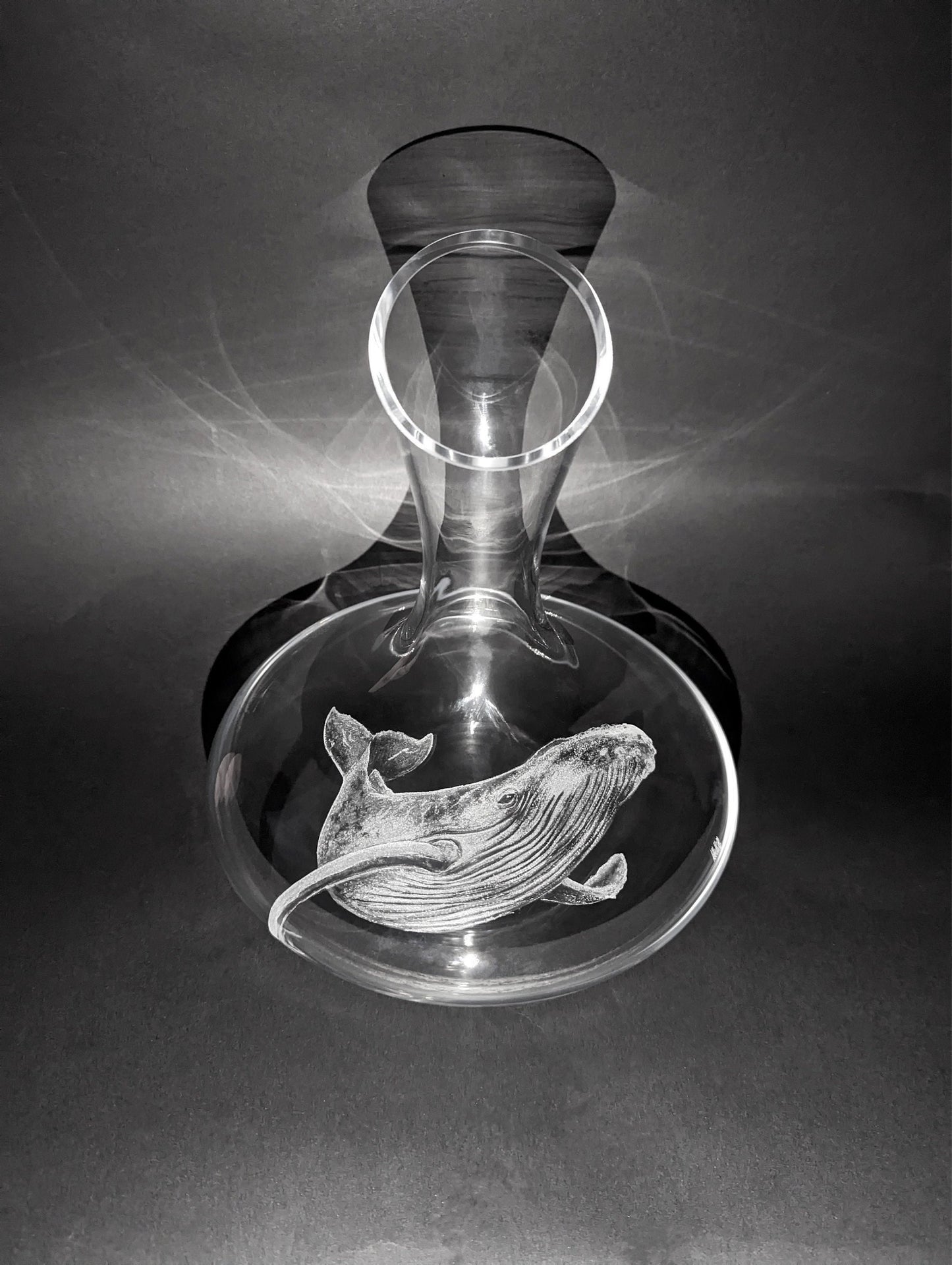 Hand Engraved Whale Decanter - Blue Whale Gift