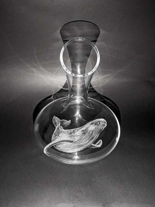 Hand Engraved Whale Decanter - Blue Whale Gift