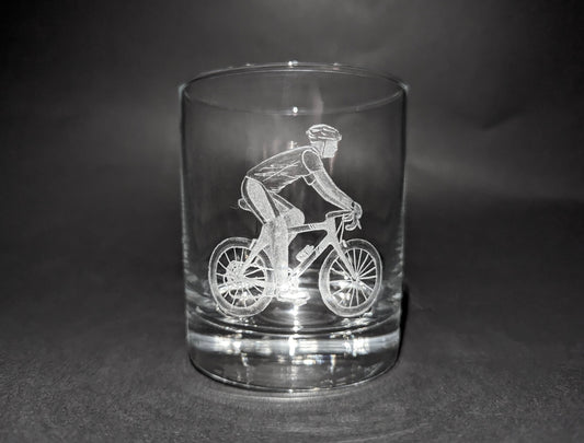 Hand Engraved Bike Whisky Tumbler – Cycling Gift