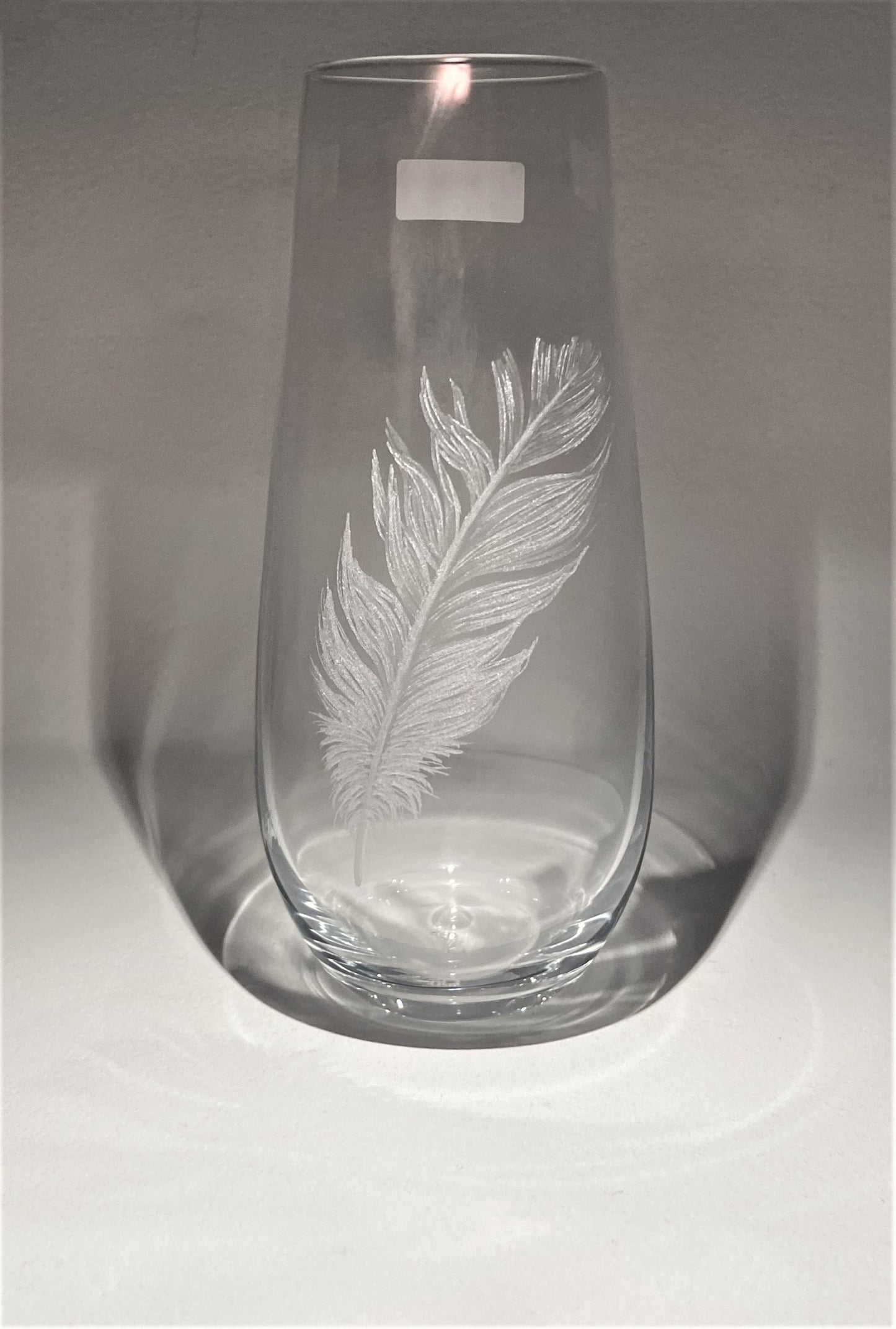 Hand Engraved Feather Vase - Miniature Vase Gift