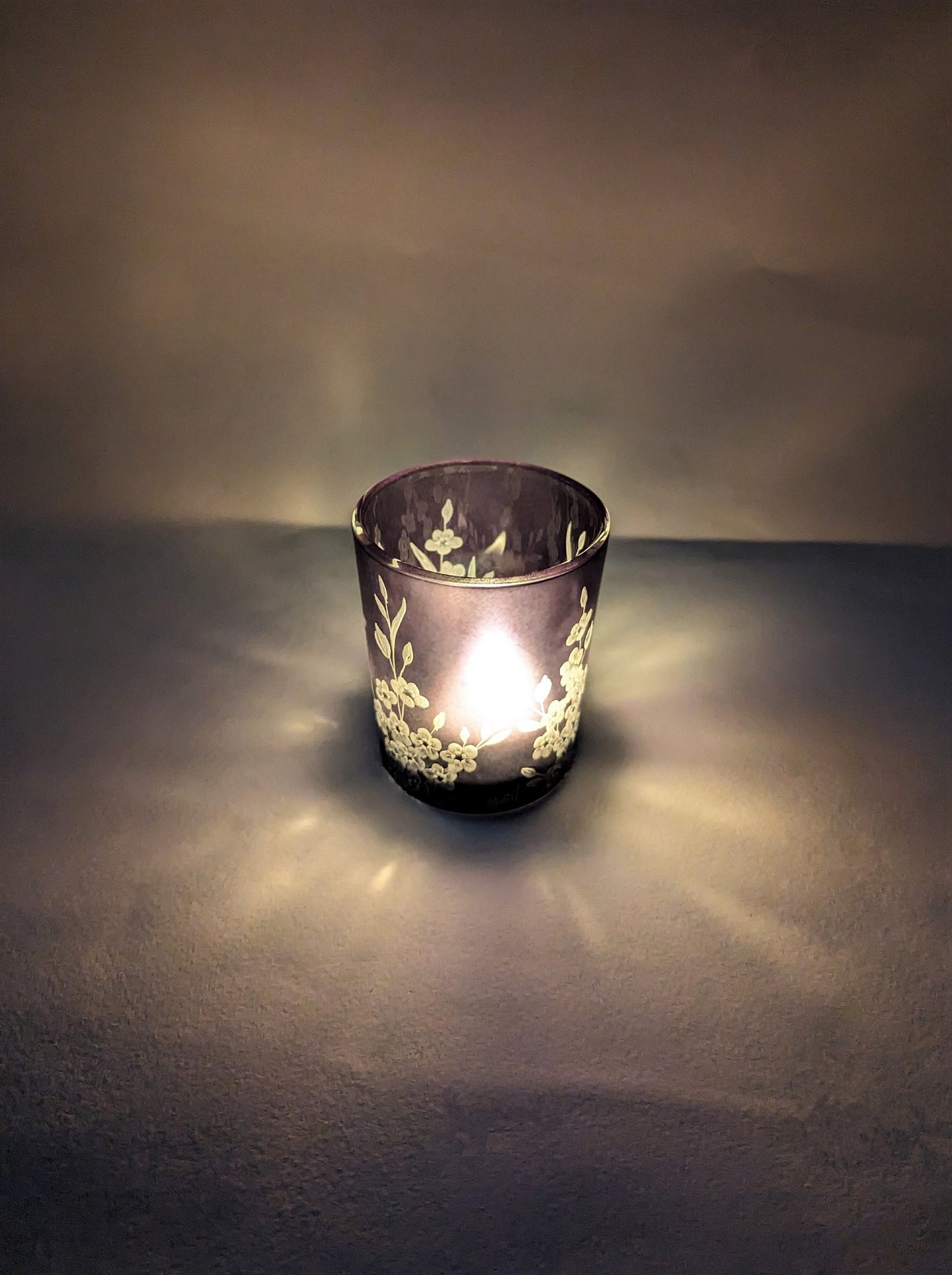 Black Forget Me Not Tealight Holder - Floral Candle Holder