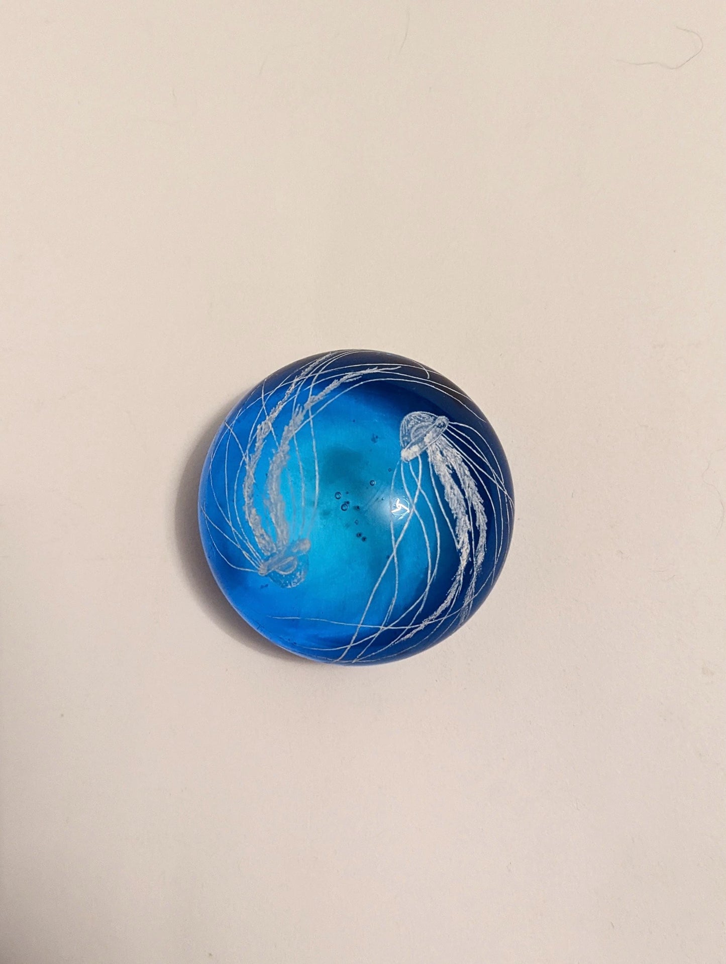 Unique Jellyfish Paperweight - Blue Glass Paperweight