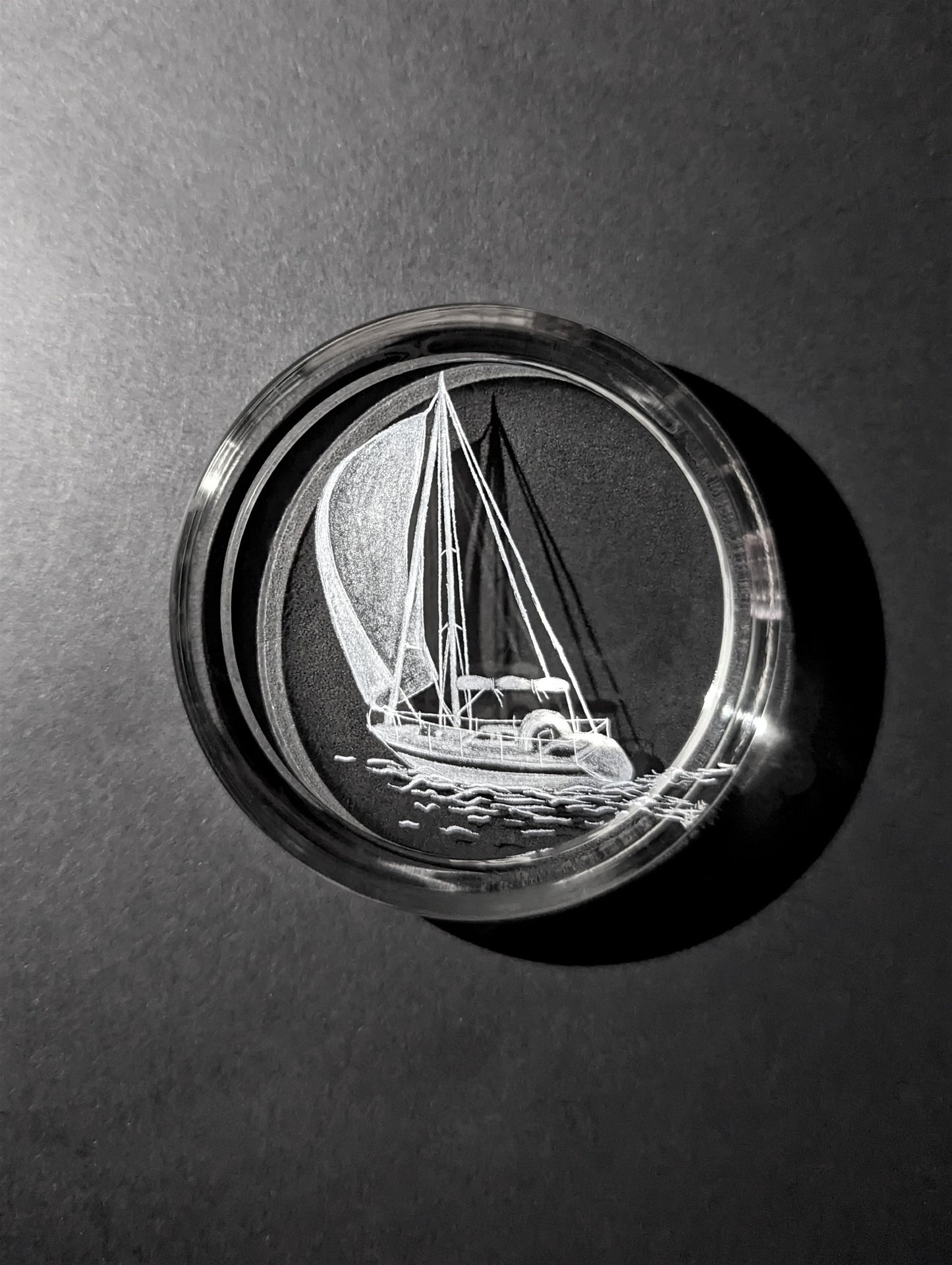Sailing Boat Glass Paperweight - Unique Yacht Gifts