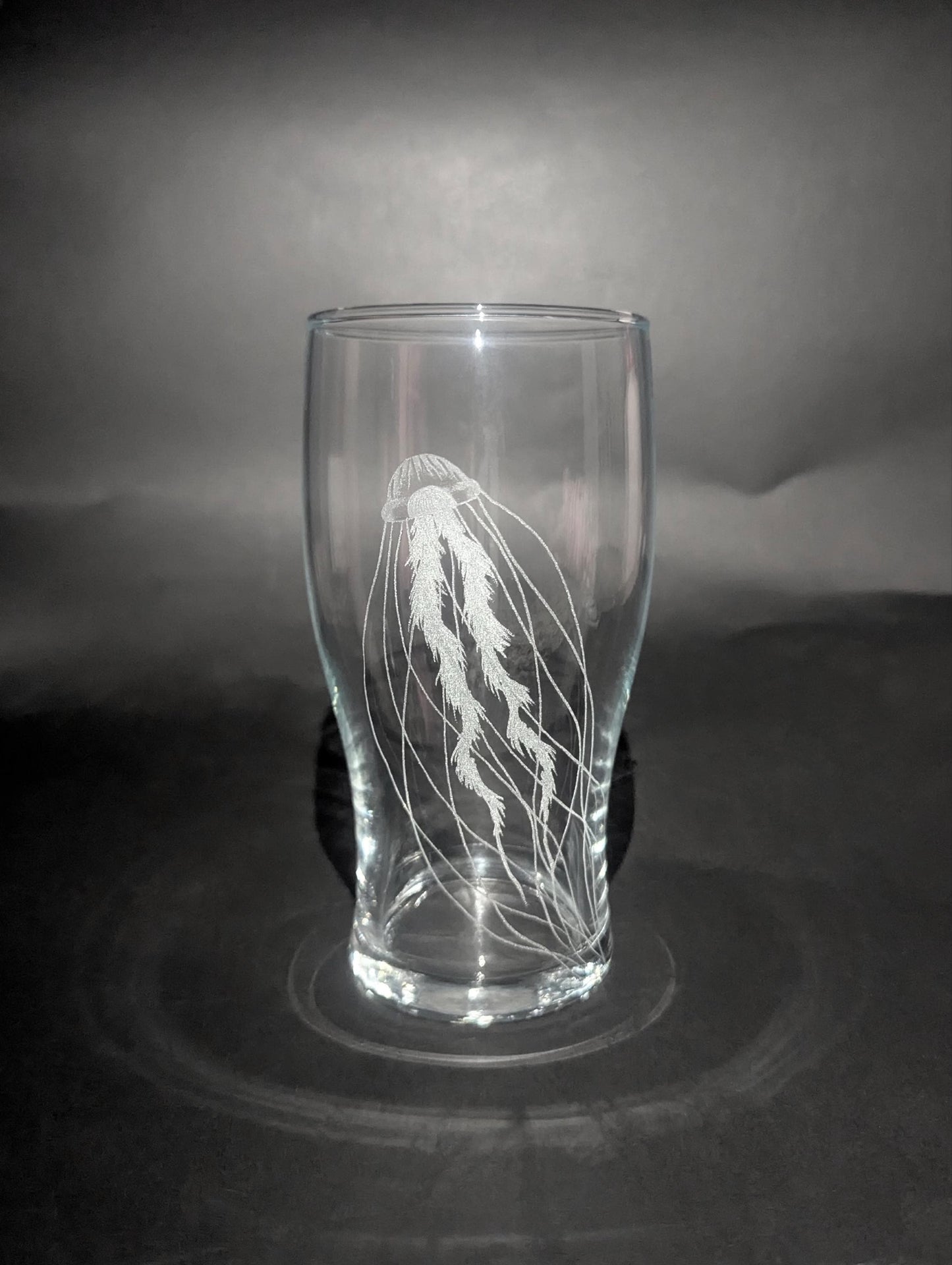 Hand Engraved Jellyfish Pint Glass - Jellyfish Beer Gift