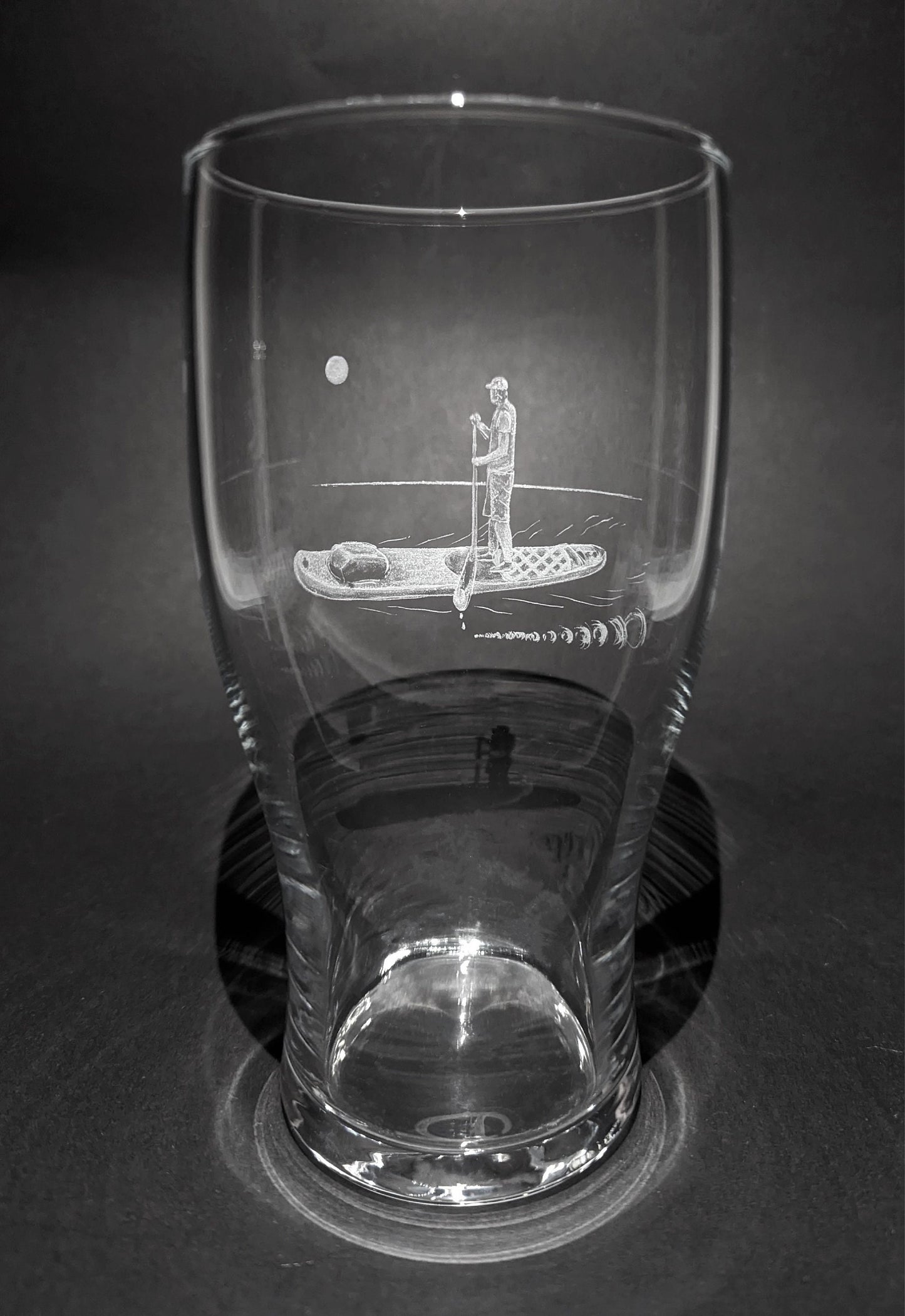 Hand Engraved Paddle Boarding Pint Glass – Unique SUP Gift