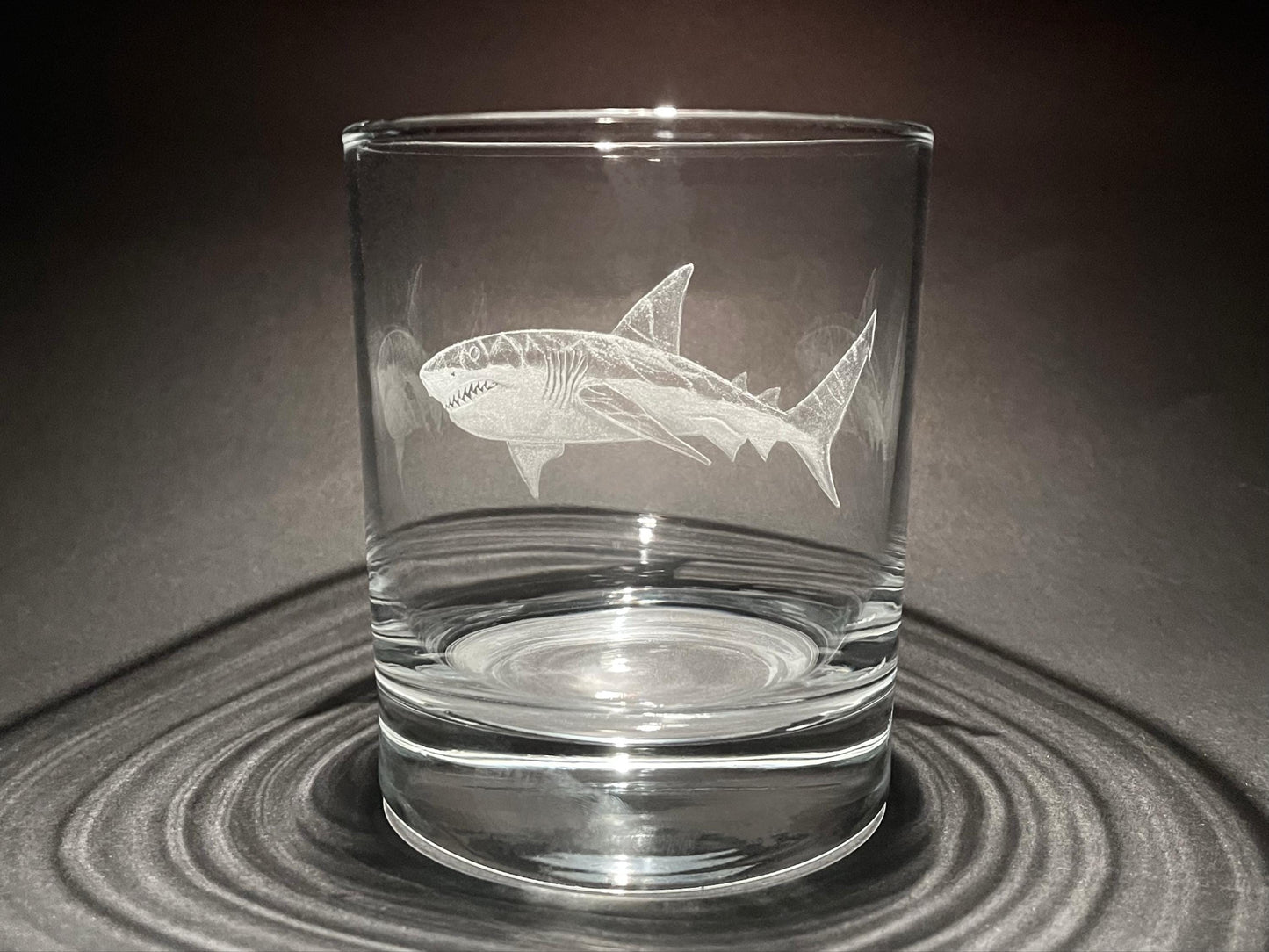 Customised Shark Whisky Glass - Hand Engraved Shark Gift
