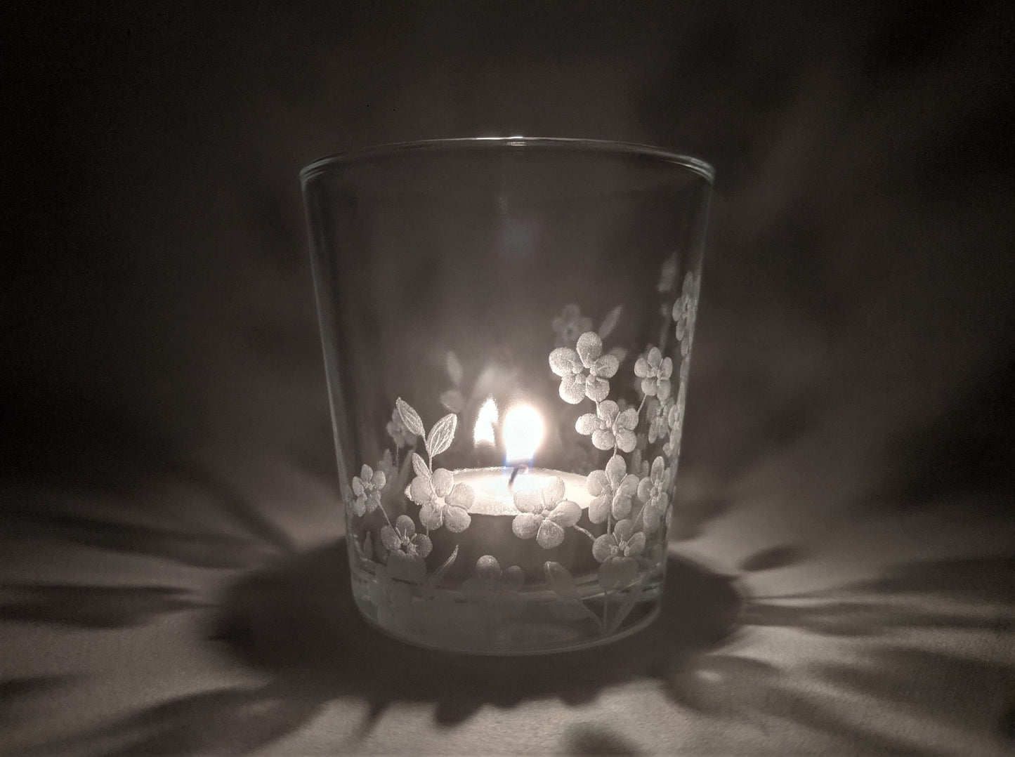 Hand Engraved Forget Me Not Tealight Holder - Forget Me Not Personalised Keepsake