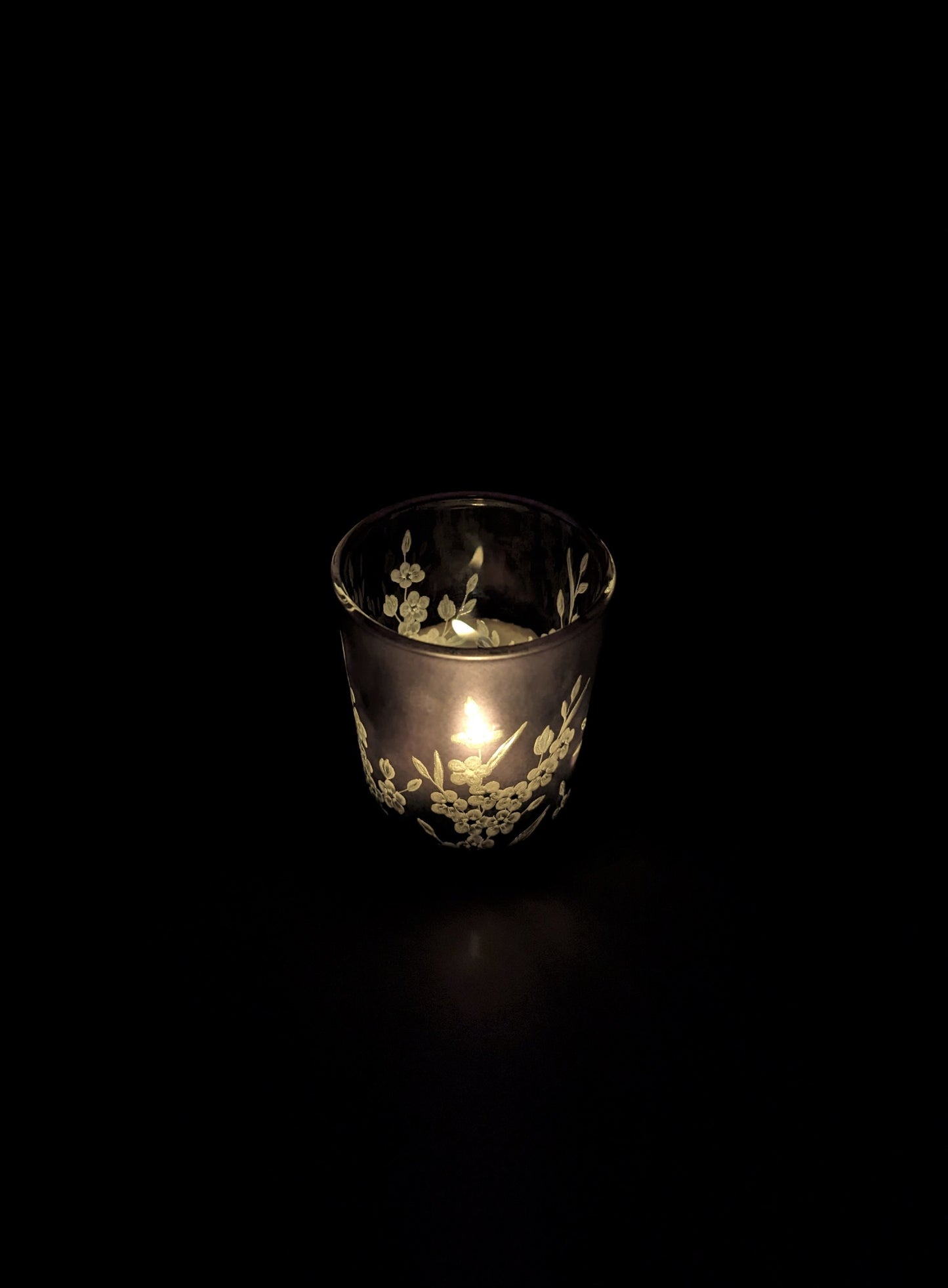 Black Forget Me Not Tealight Holder - Floral Candle Holder