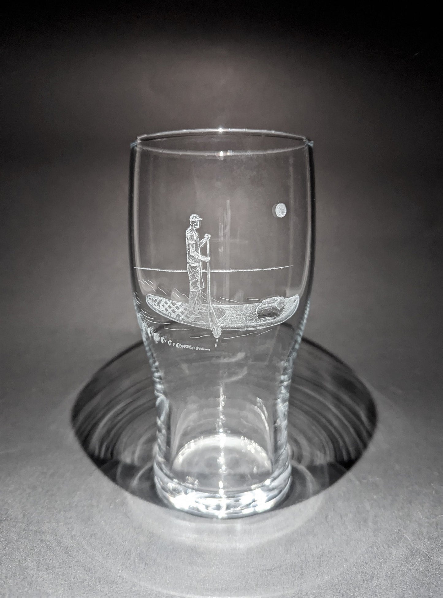 Hand Engraved Paddle Boarding Pint Glass – Unique SUP Gift