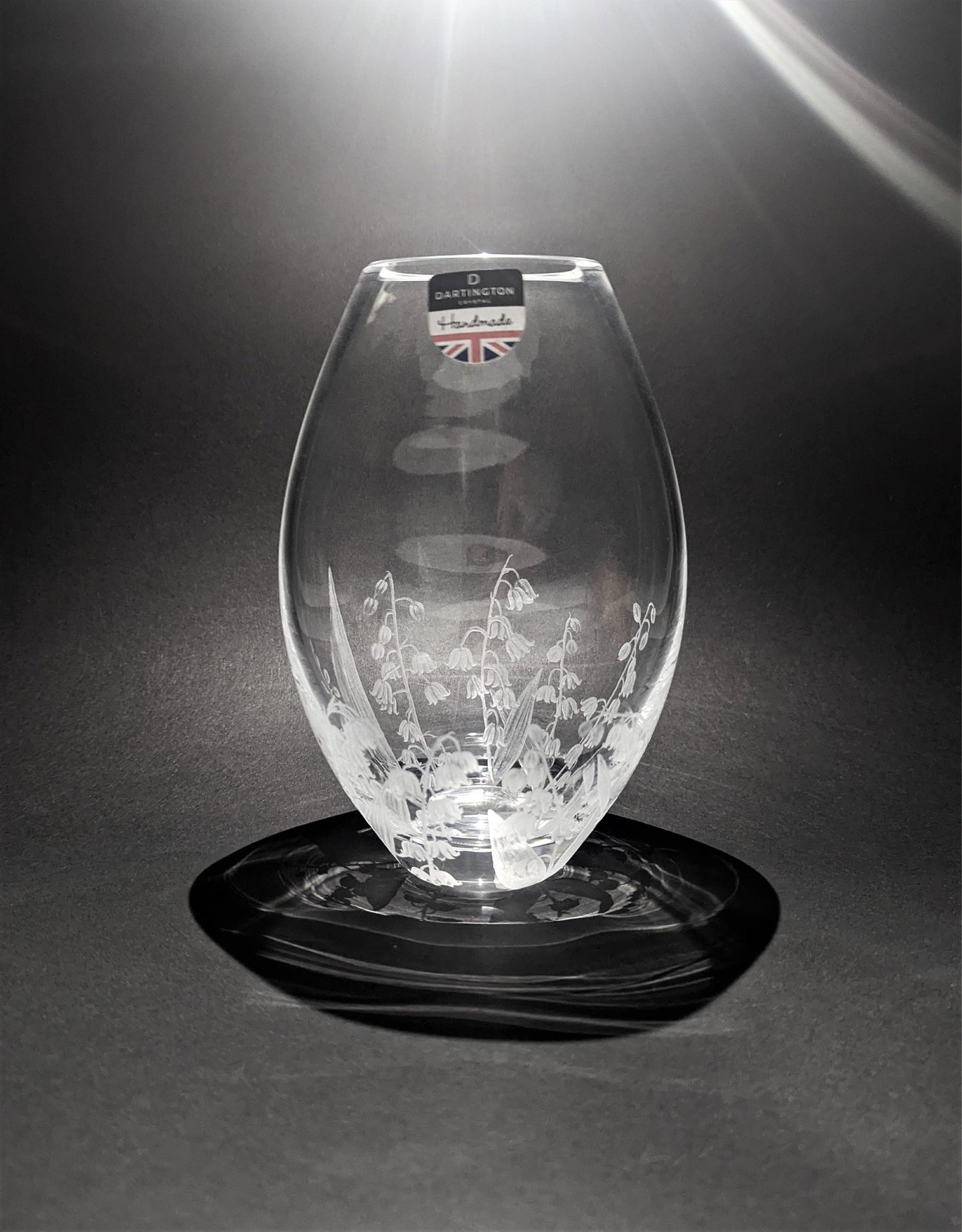 Hand Engraved Lily Of The Valley Vase - Dartington Crystal Floral Vase