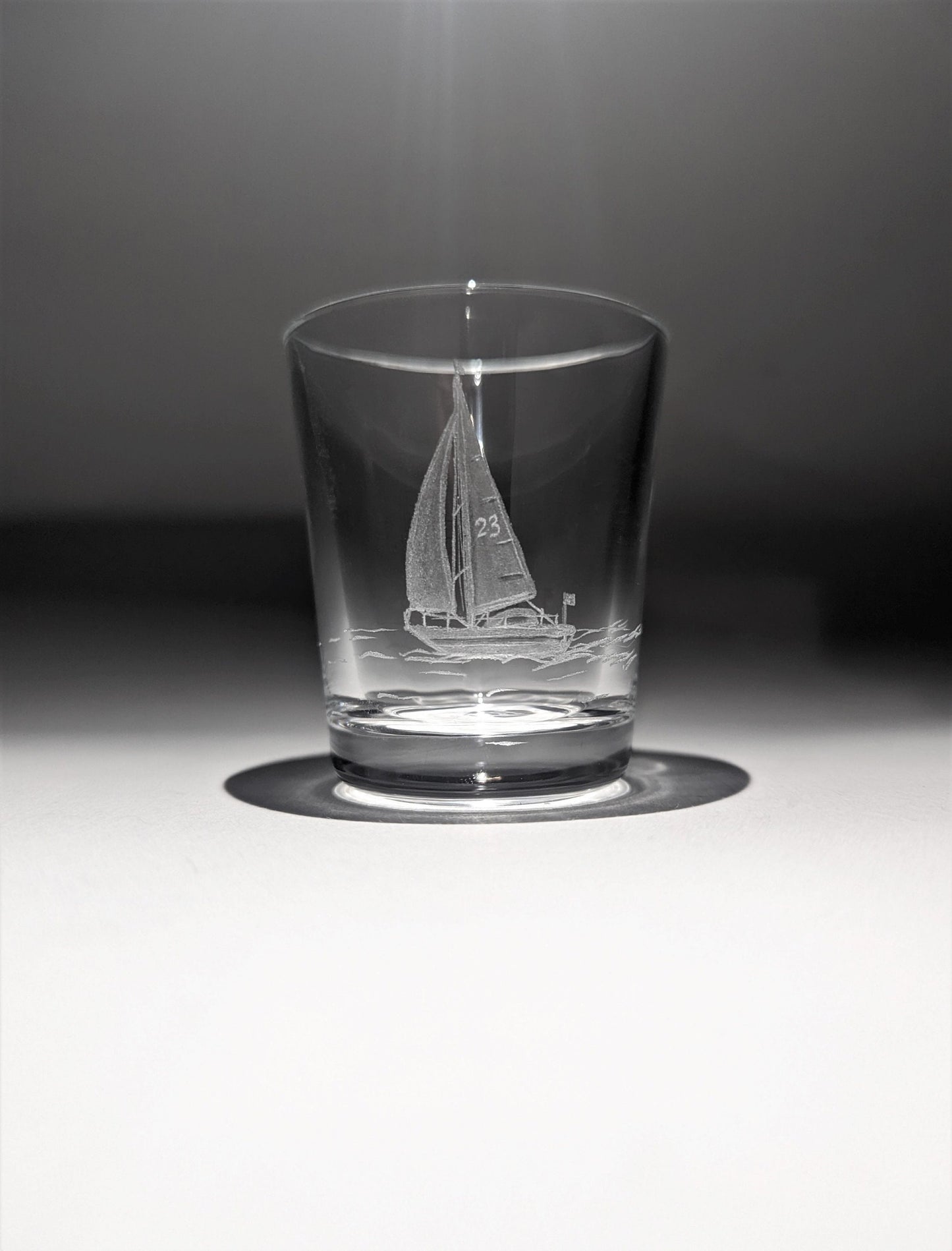 Hand Engraved Sailing Shot Glass - Sail Boat Gift