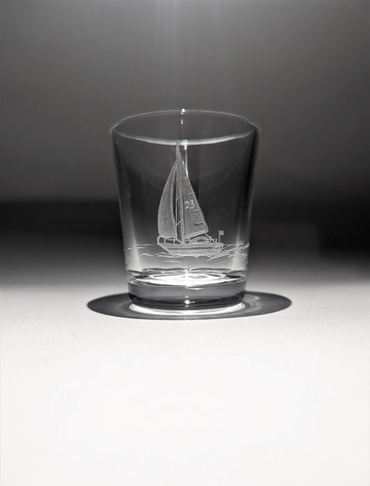 Hand Engraved Sailing Shot Glass - Sail Boat Gift