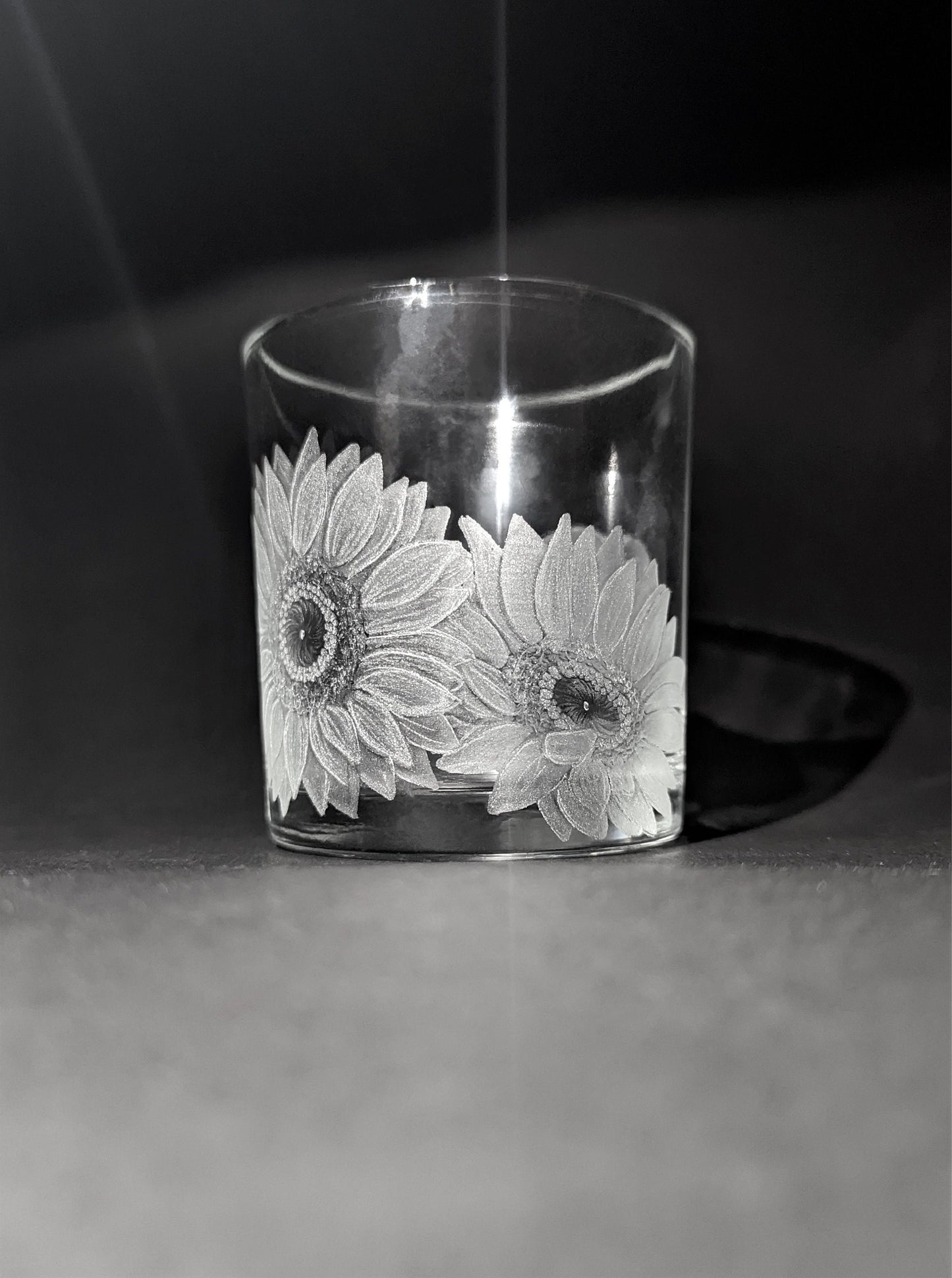 Hand Engraved Sunflower Tealight Holder –  Flower Candle Gift