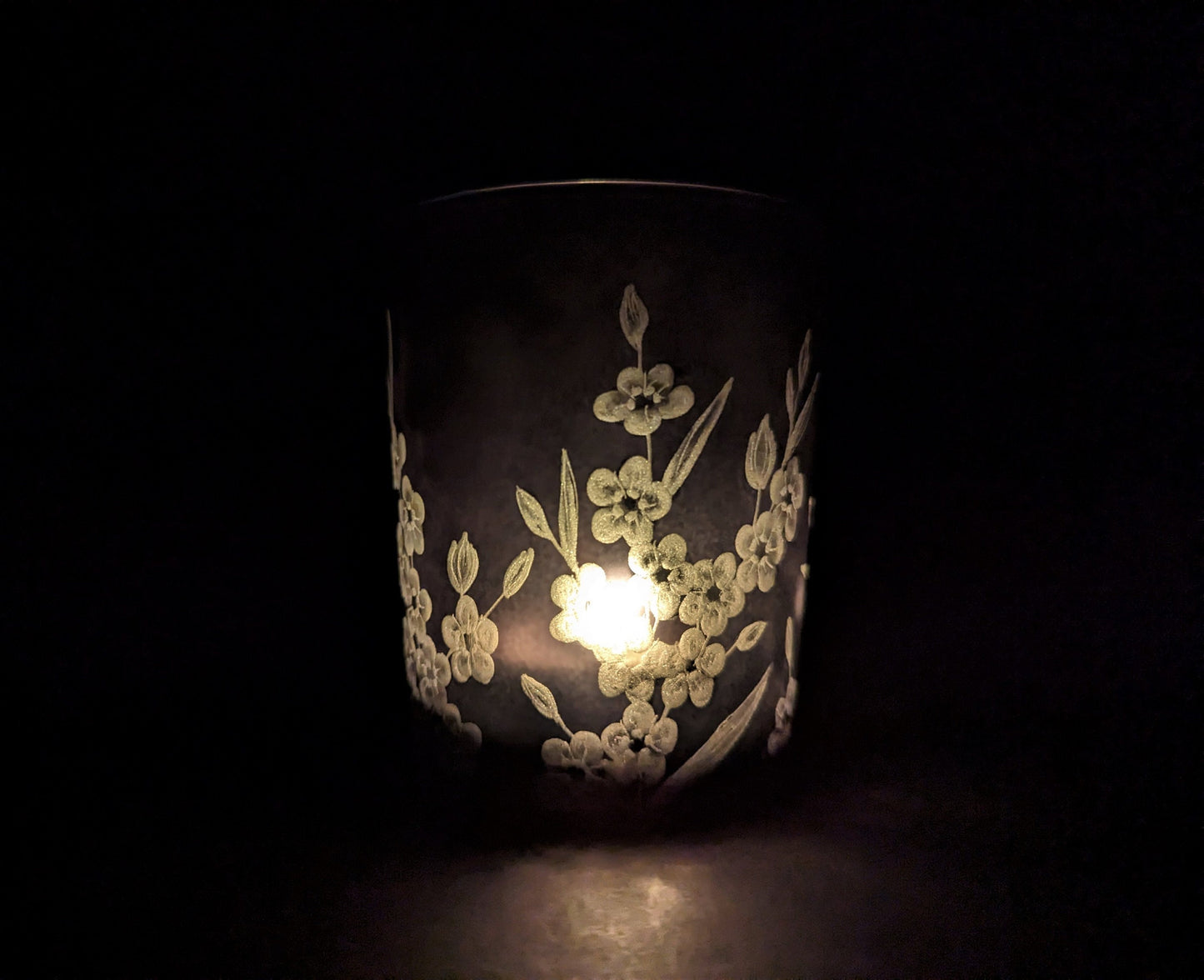 Black Forget Me Not Tealight Holder - Floral Candle Holder
