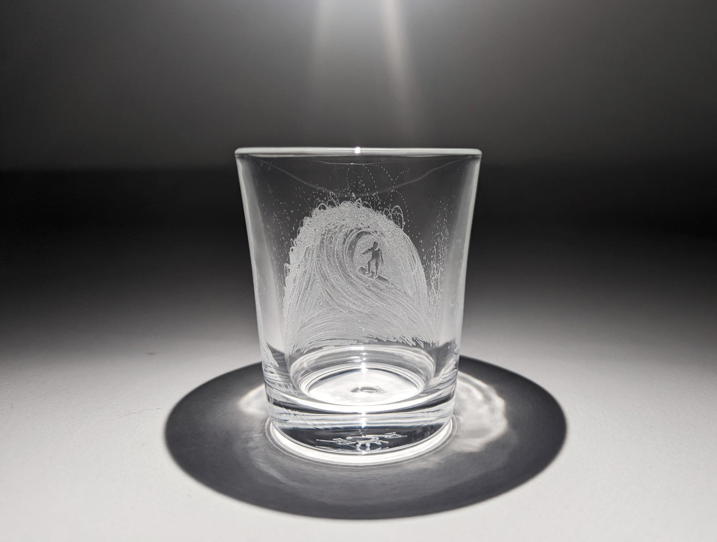 Hand Engraved Surfer Shot Glass - Surfing The Wave Gift