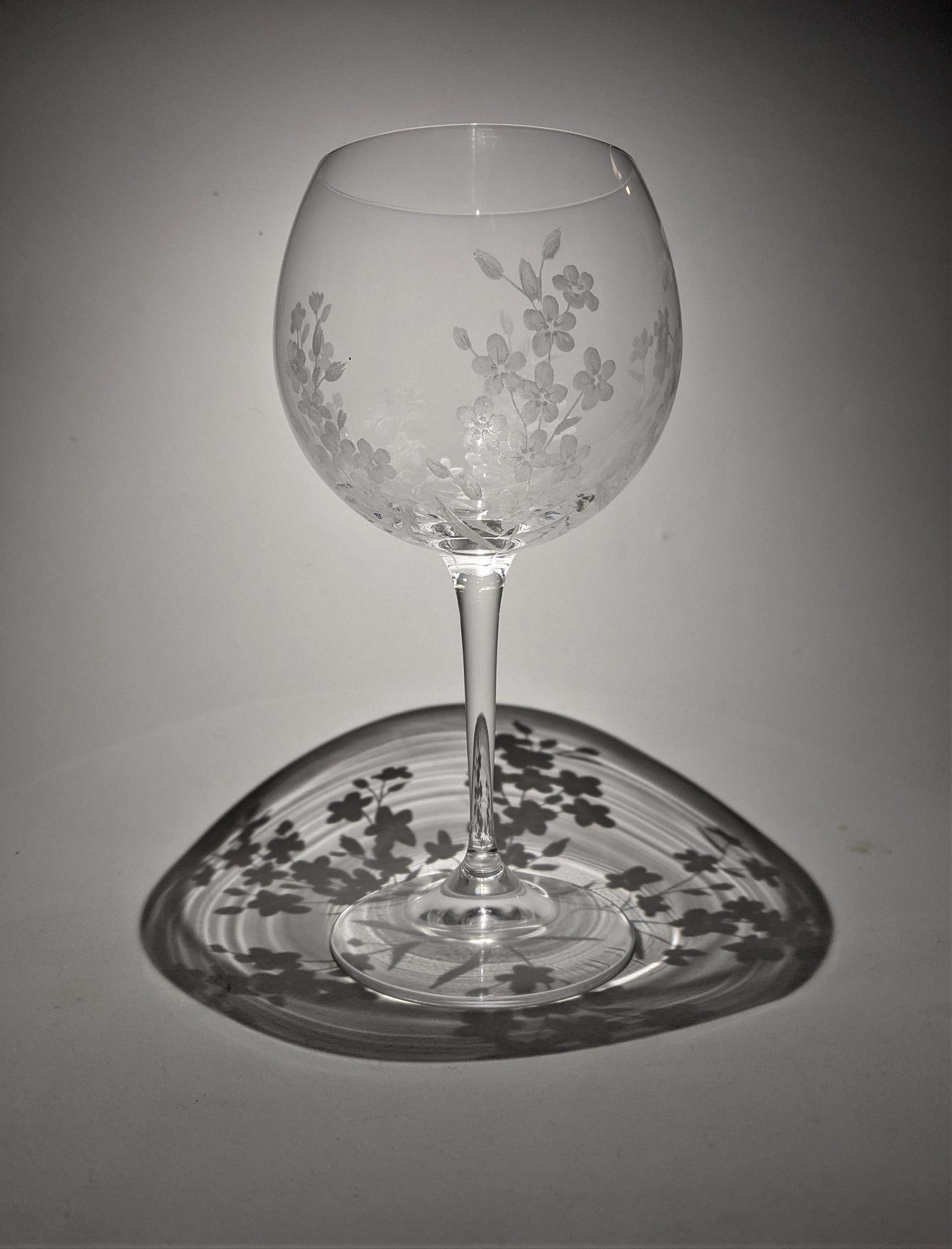 Hand Engraved Forget-Me-Not Gin Glass – Unique Floral Gift