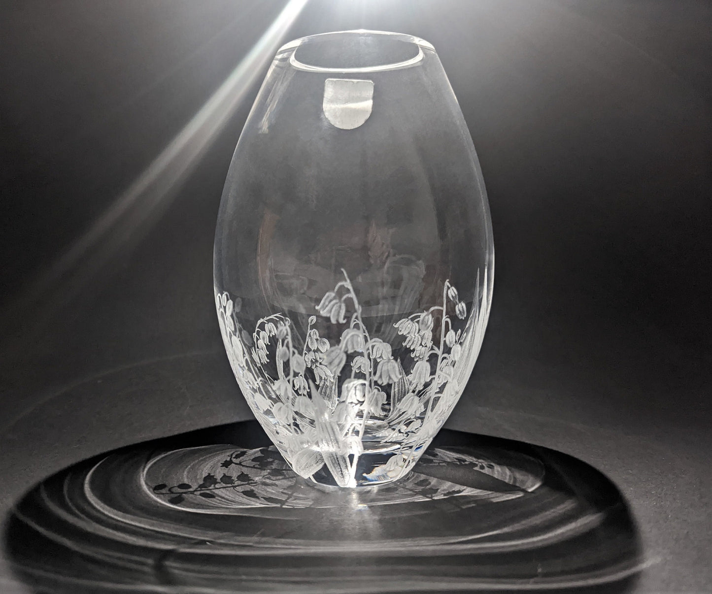 Hand Engraved Lily Of The Valley Vase - Dartington Crystal Floral Vase