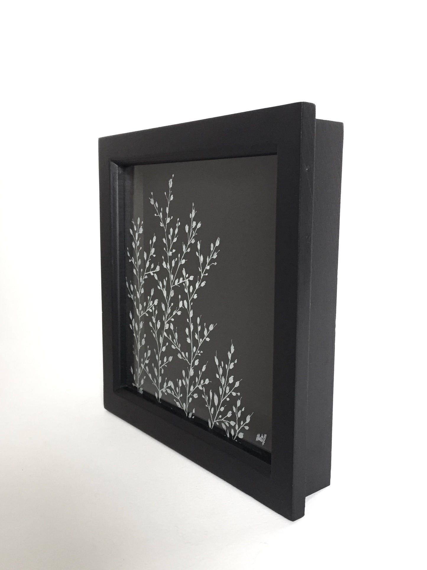 Hand Engraved Floral Glass Frame - Gypsophila Flower Gift