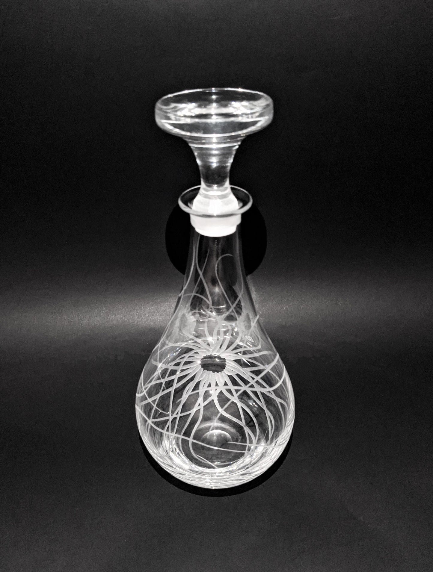 Hand Engraved Crystal Decanter - Sea Anemone Gifts