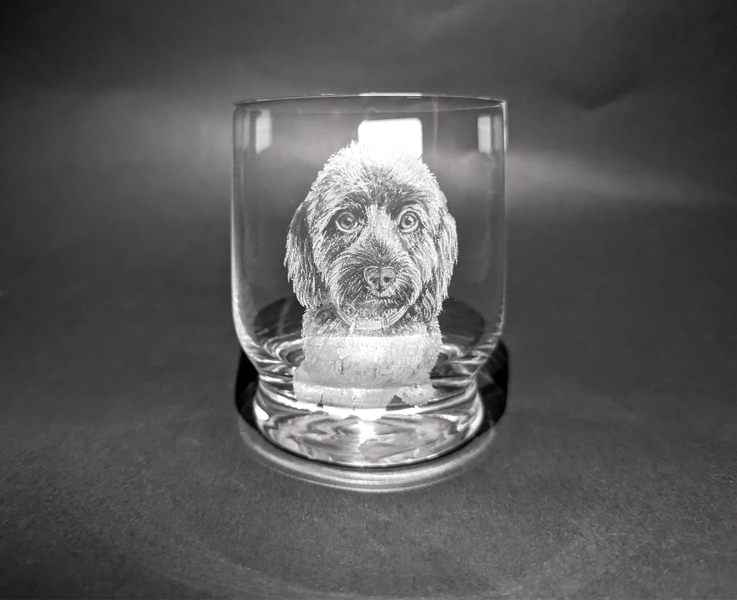 Hand Engraved Custom Pet Pint Glass – Personalised Pet Portrait Gift