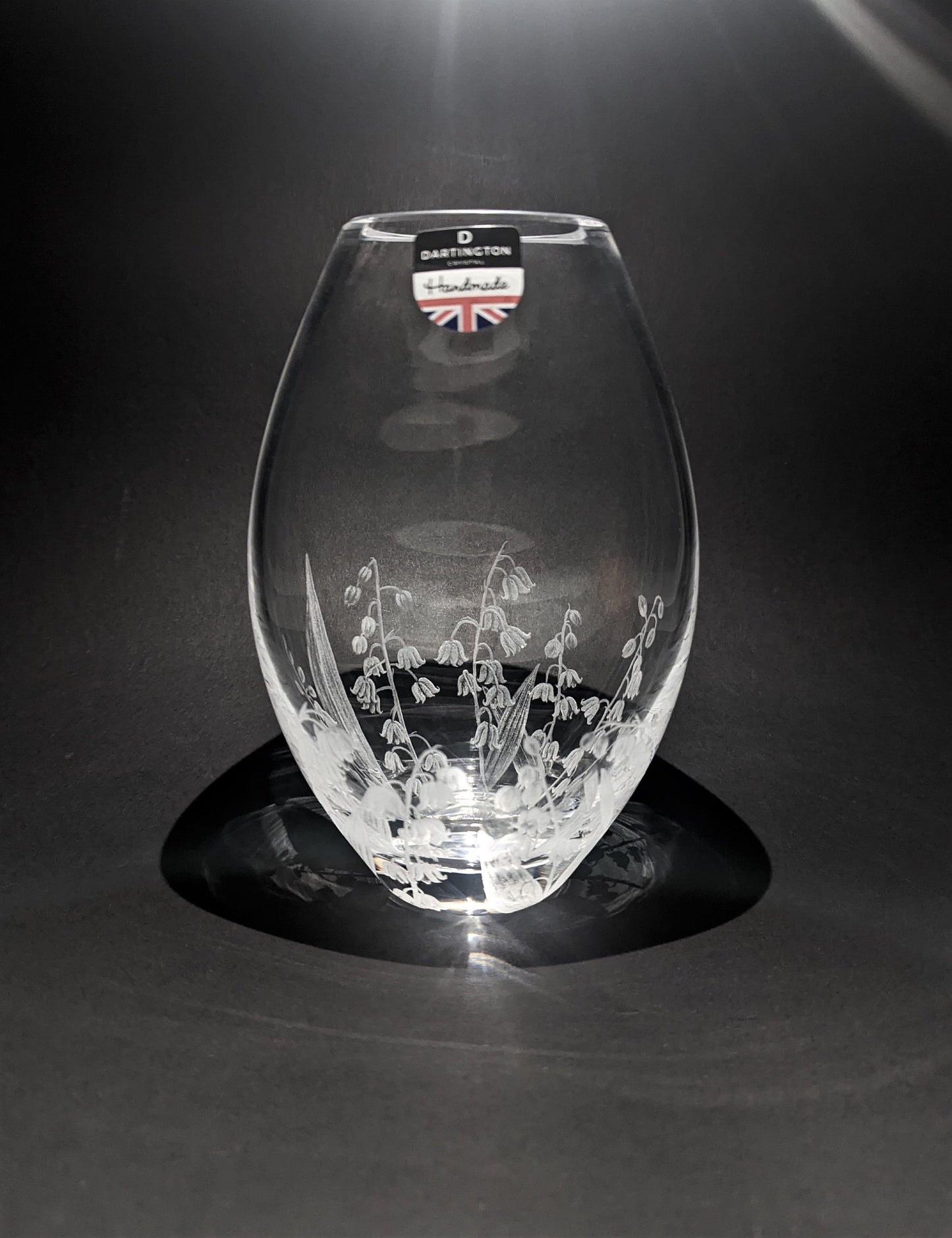 Hand Engraved Lily Of The Valley Vase - Dartington Crystal Floral Vase