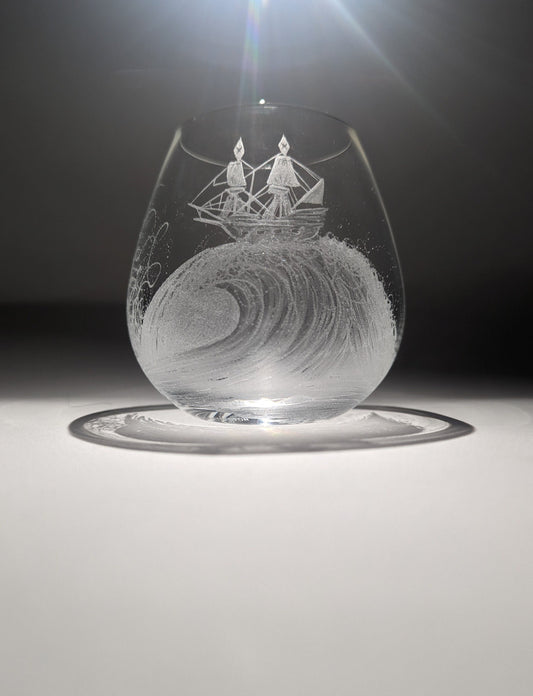 The Mayflower Whisky Glass - Hand Engraved Mayflower Gifts